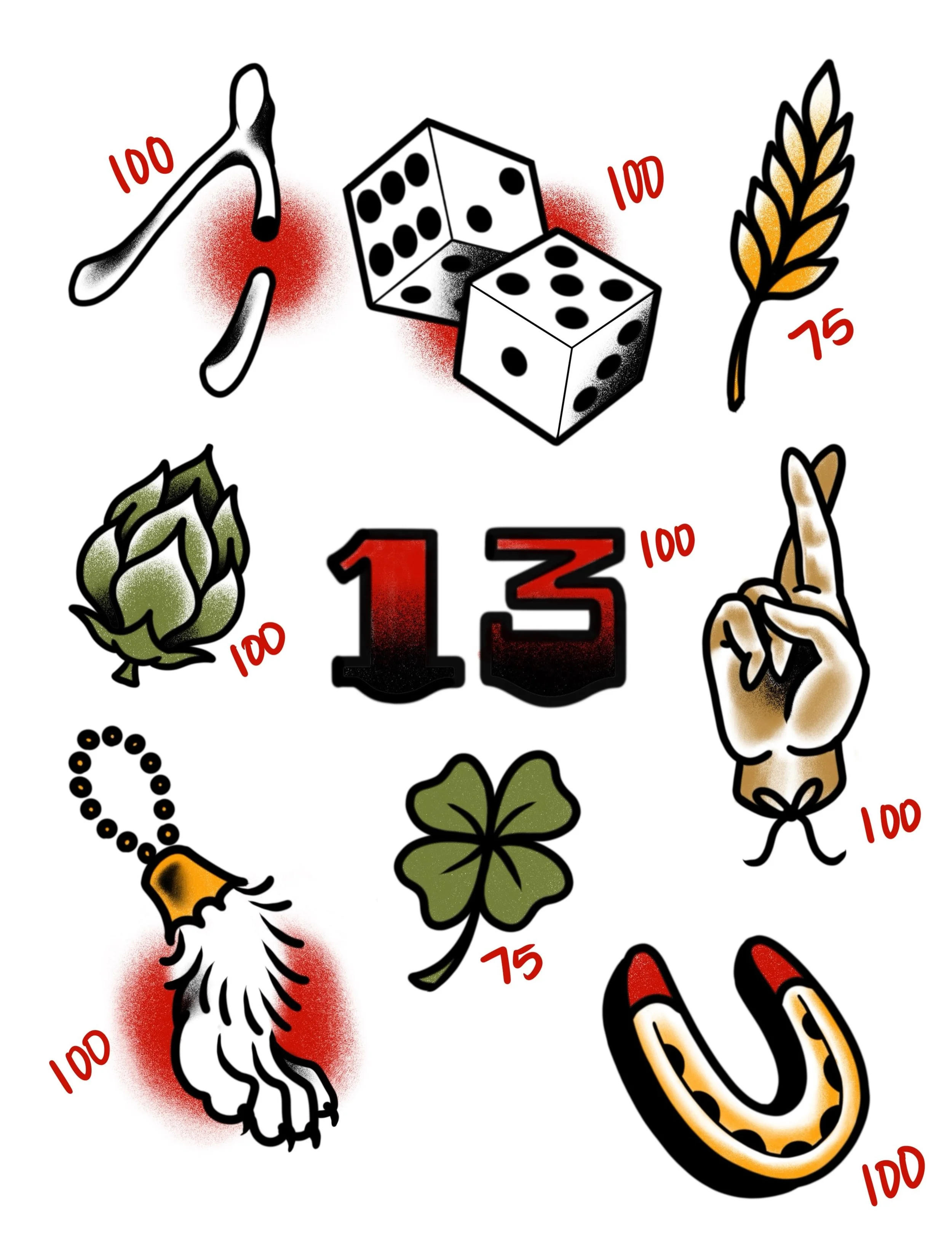 !!!TOMORROW (9/19)!!!
Join me at @cinderblockbrew to celebrate their 13 year anniversary 🍻🍀
I&rsquo;ll be starting at 5 pm, see you there! 

#kansascity #kcmo #lucky13 #flashtattoos
