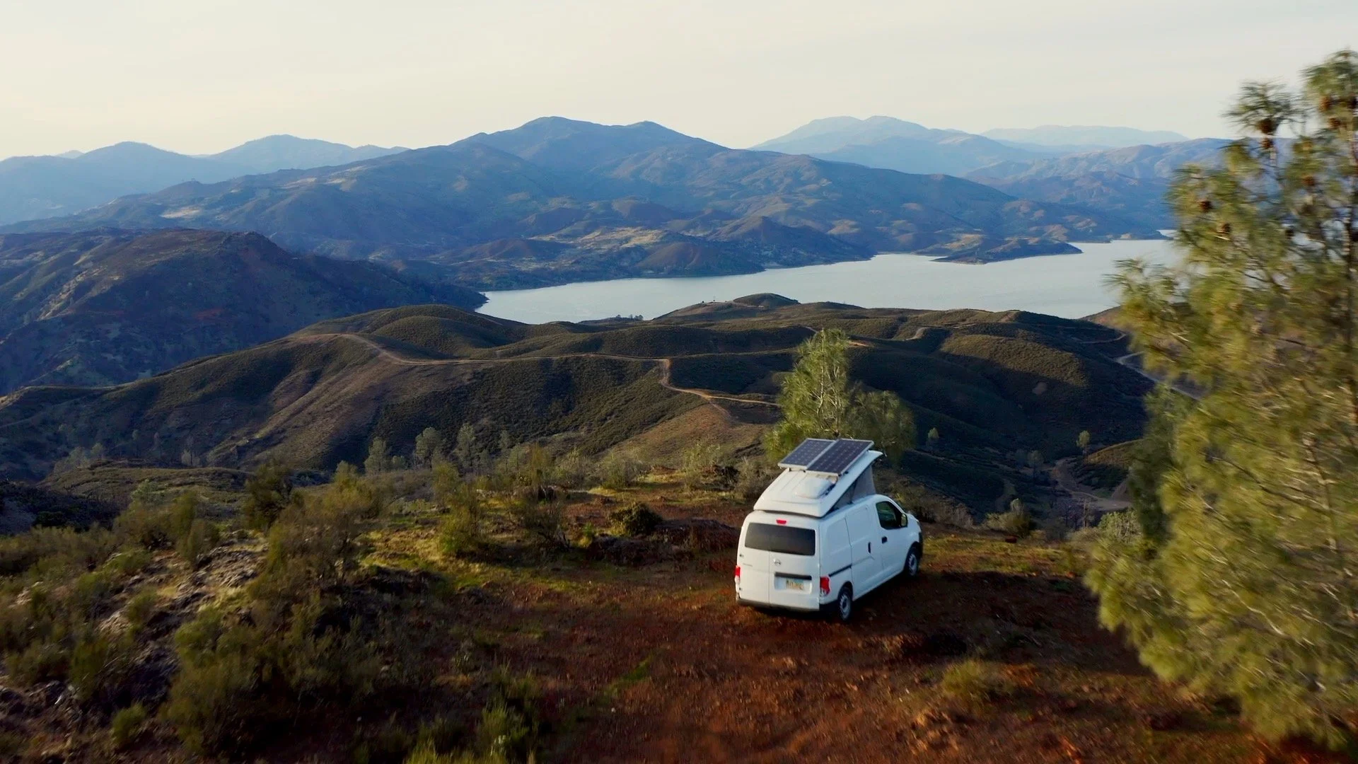 picture of van on a mountain side view