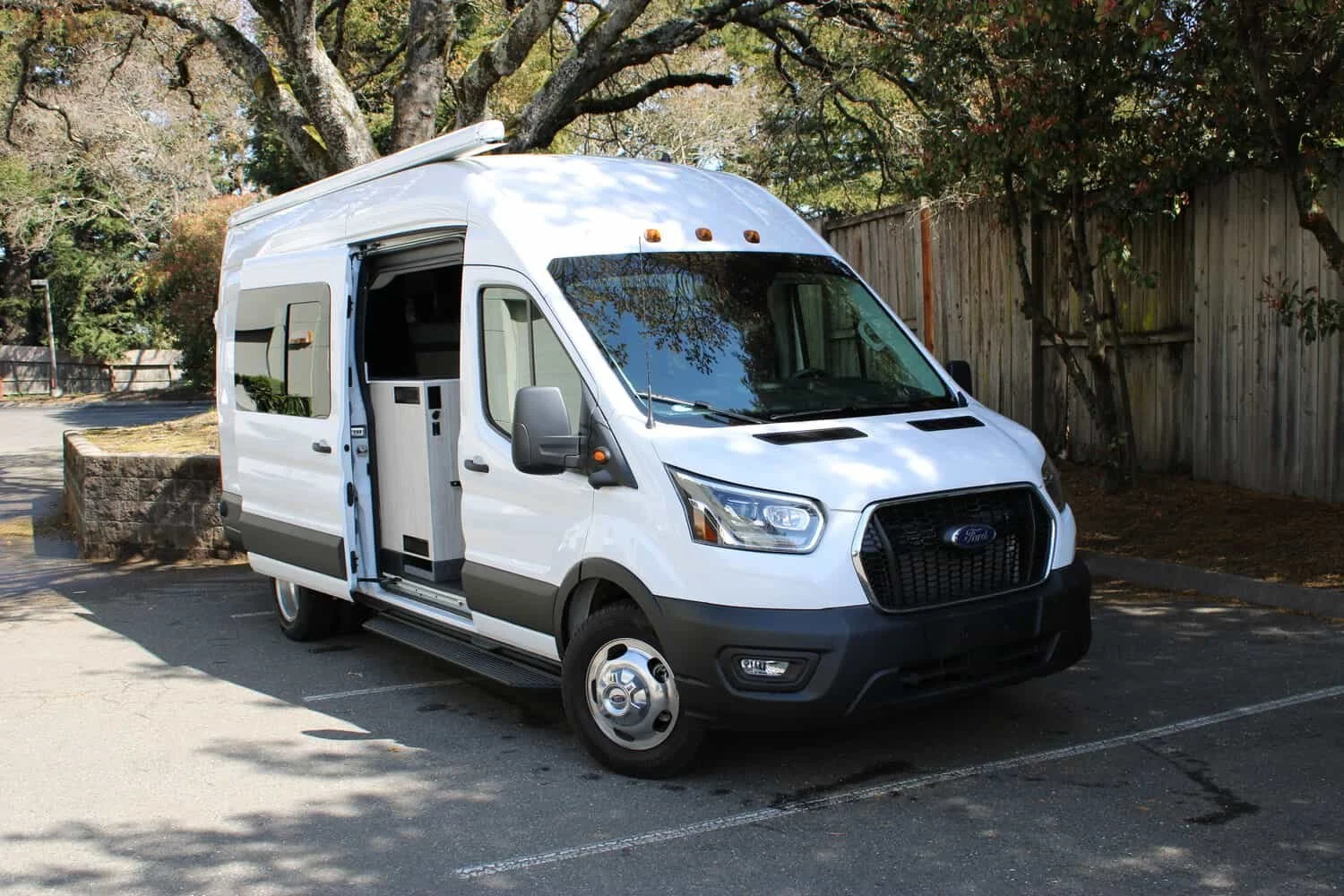 a white ford transit