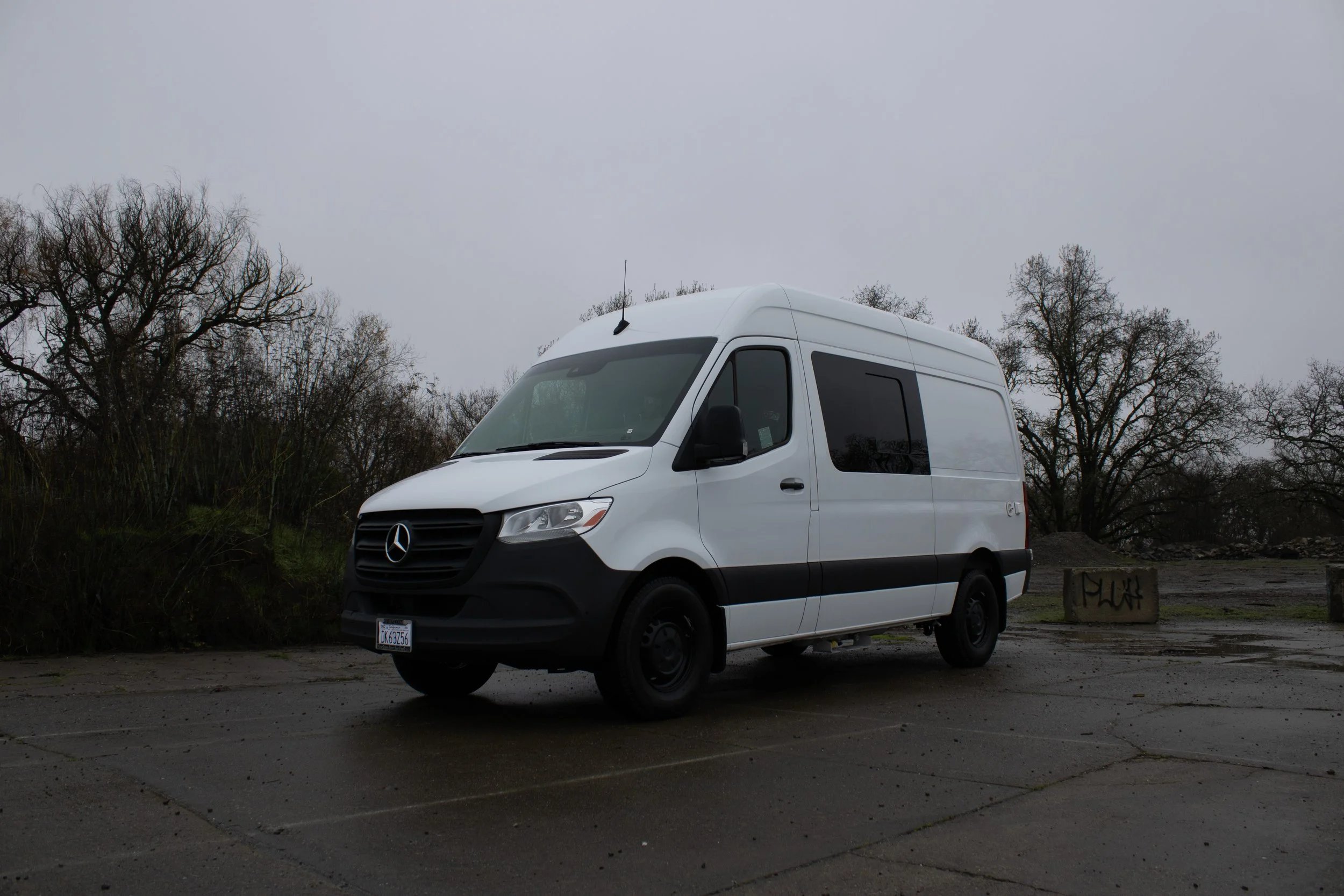 A white Mercedes Sprinter
