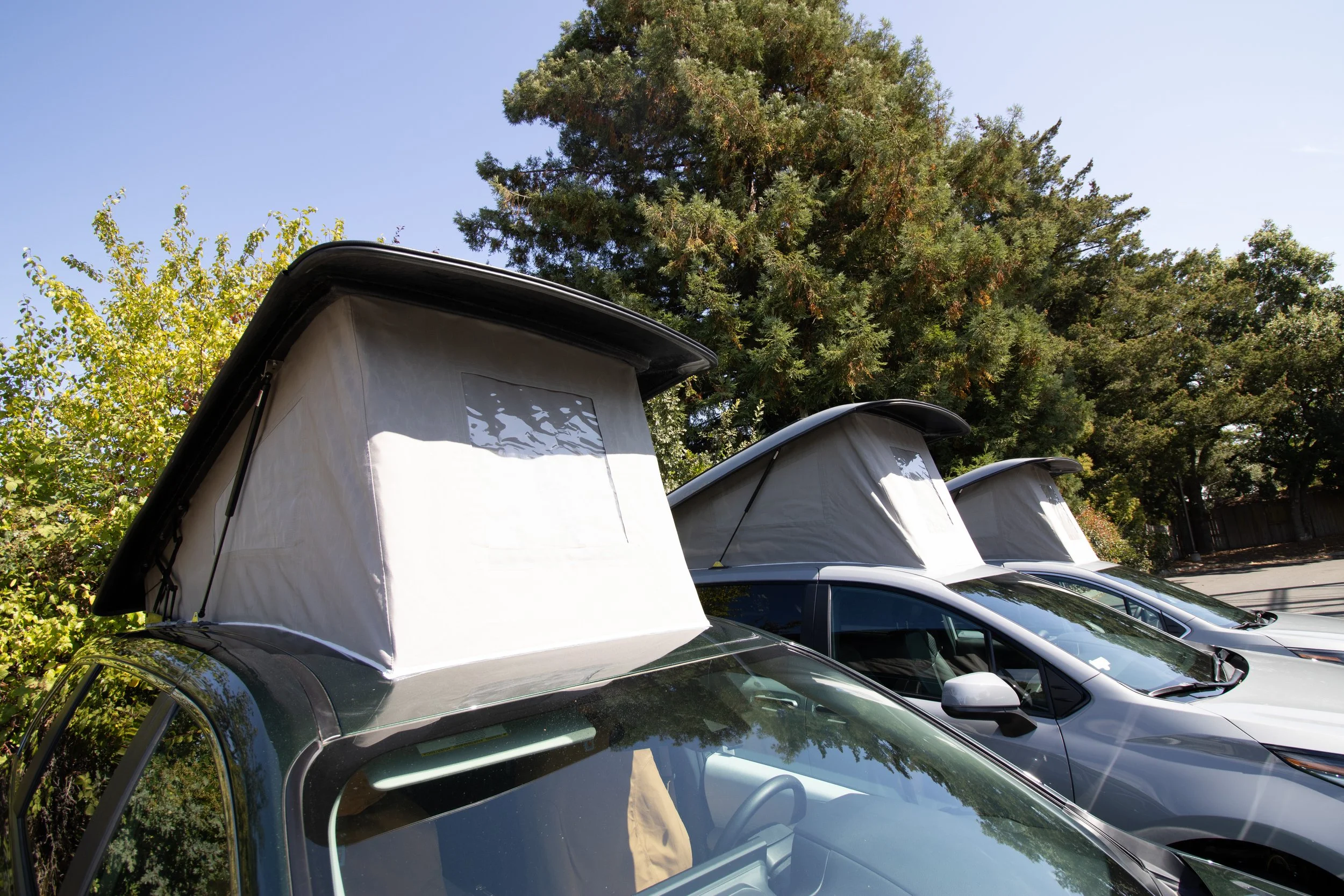 a headshot view of the pop-top roof