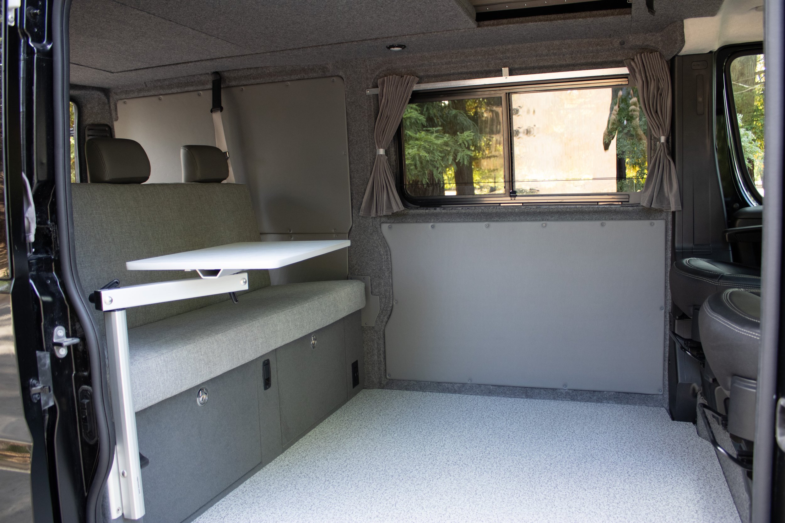 Custom table interior for promaster van