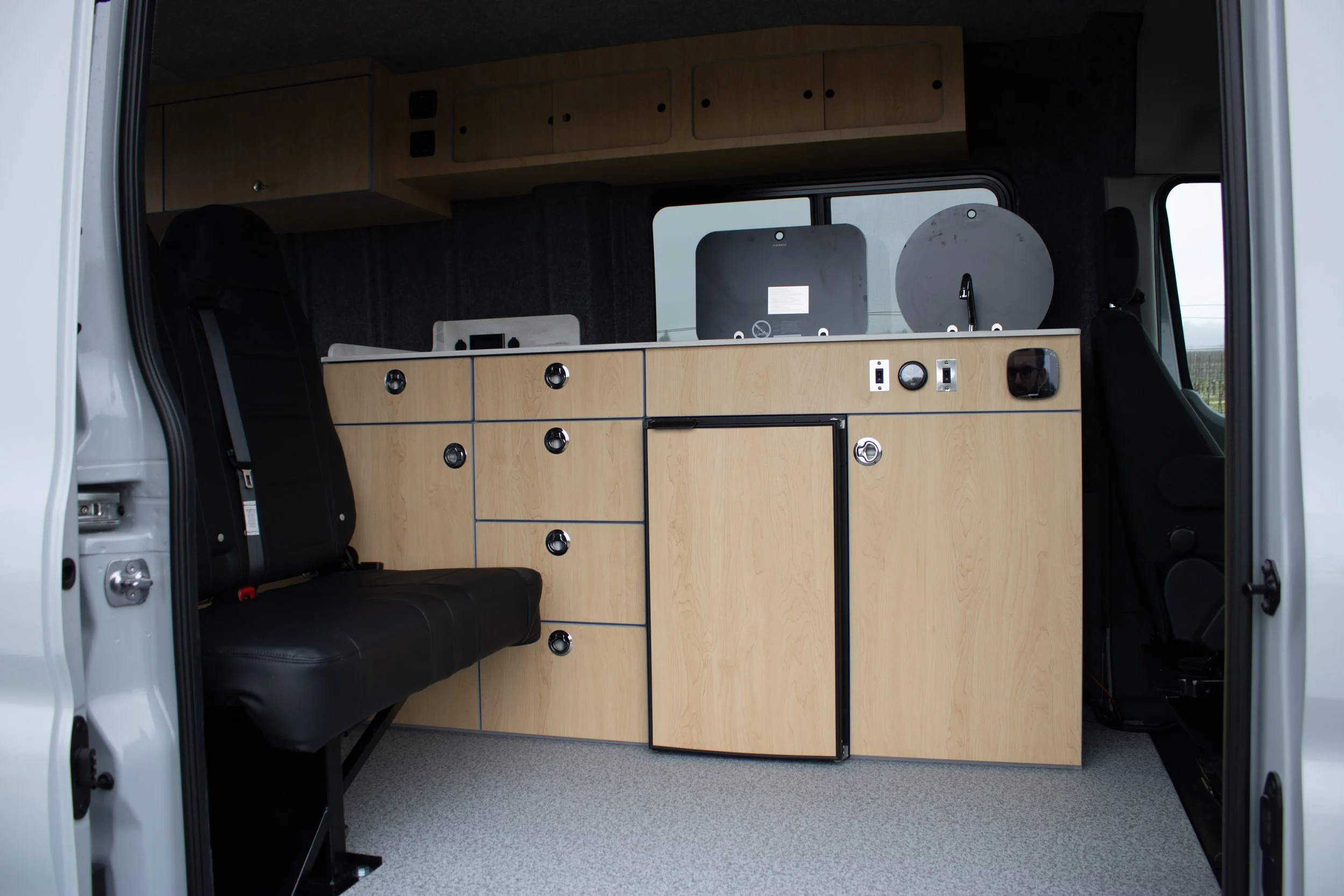 custom cabinets inside a van