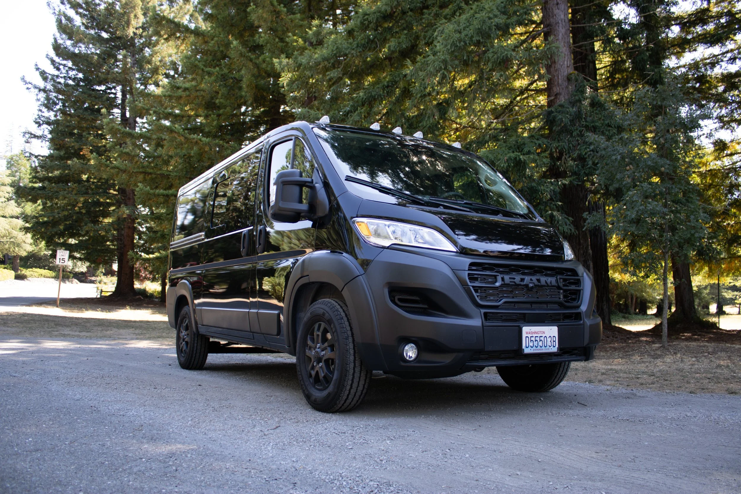 A black RAM ProMaster Van