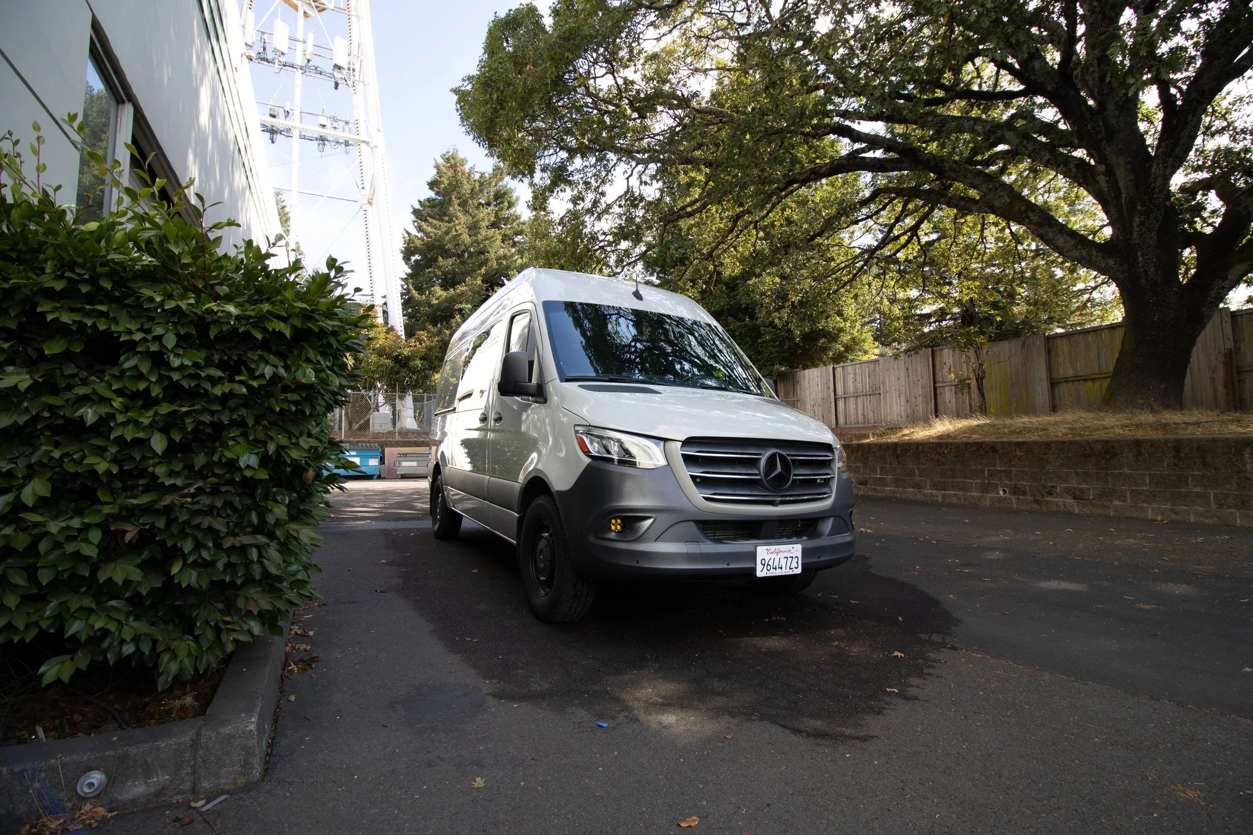 a grey Mercedes Sprinter