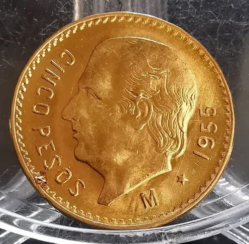 Moneda Hidalgo de 5 pesos oro disponible para compra y venta en una casa de cambio especializada.