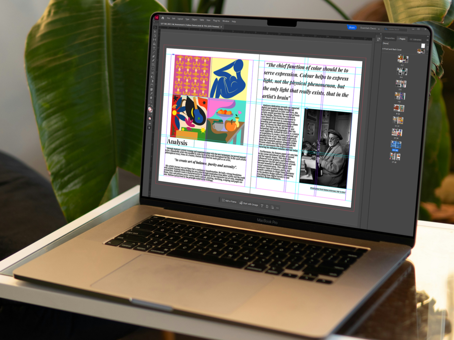 Mockup Image of Laptop Screen with Magazine