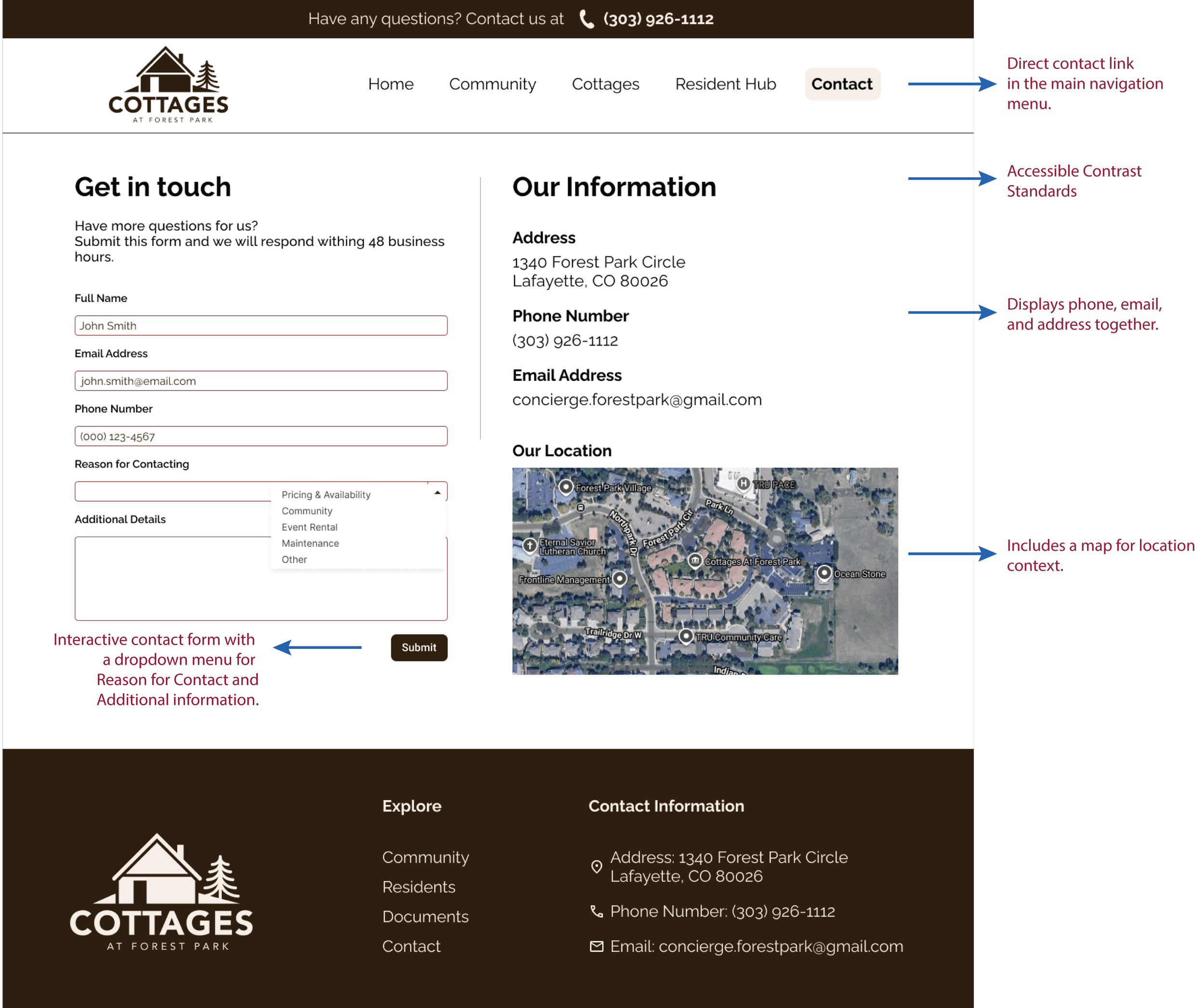 Redesigned Contact Page