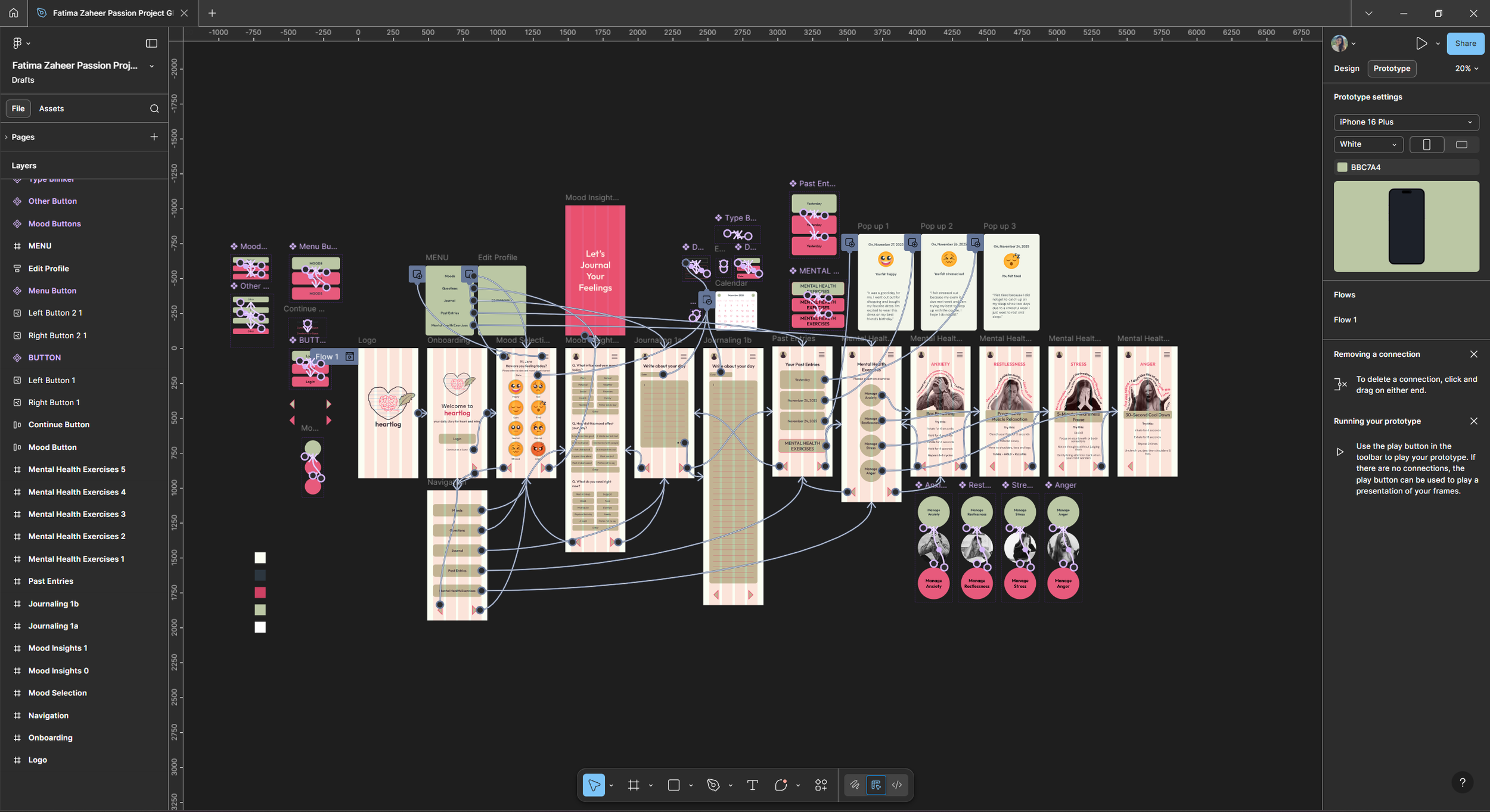 High Fidelity Prototype Image for Heartlog App in Figma