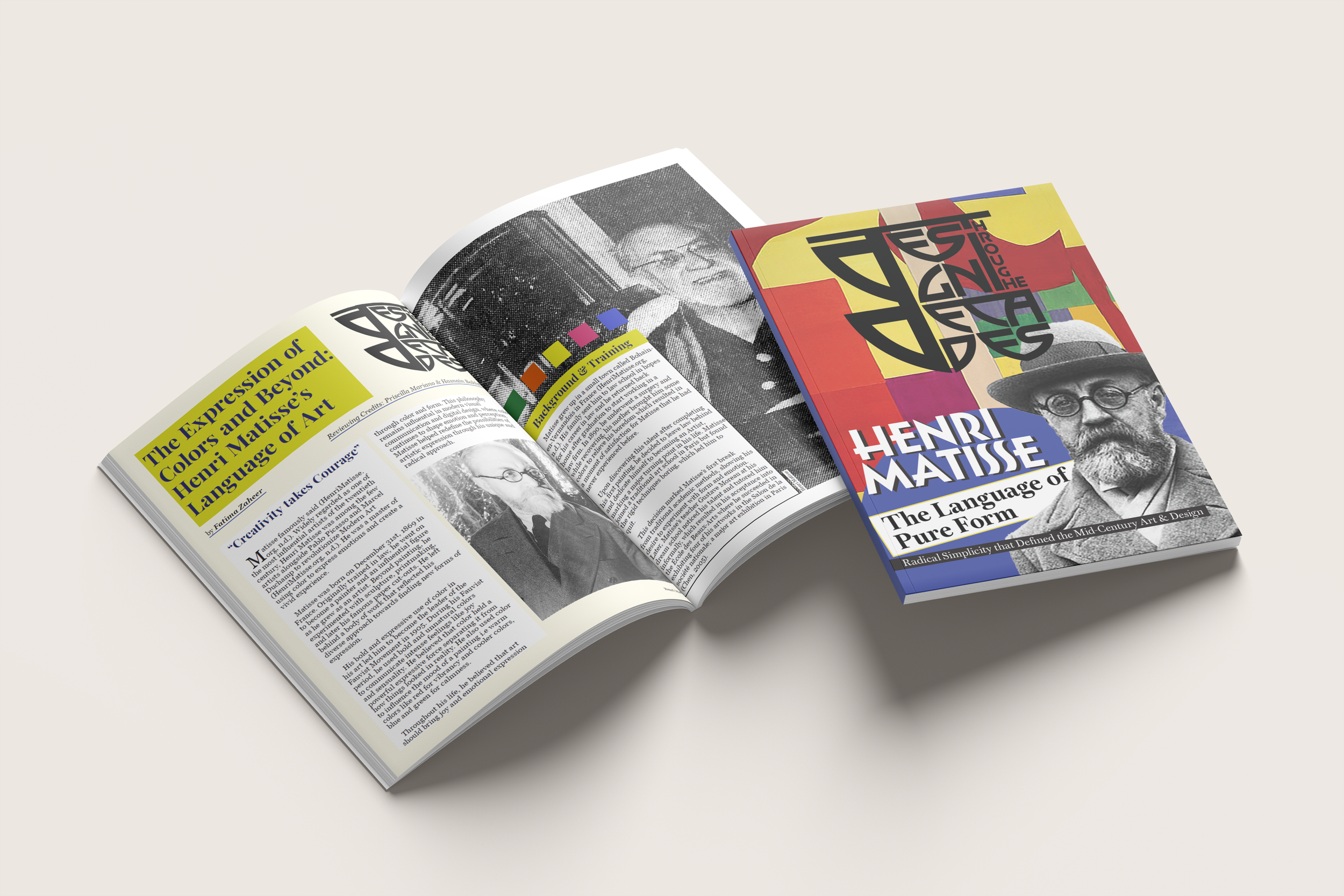 Shaped Henri Matisse Magazine Mockup Image