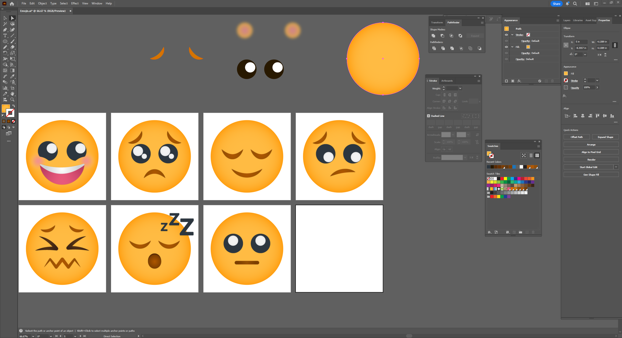 Adobe Illustrator Emoji Making Process Image