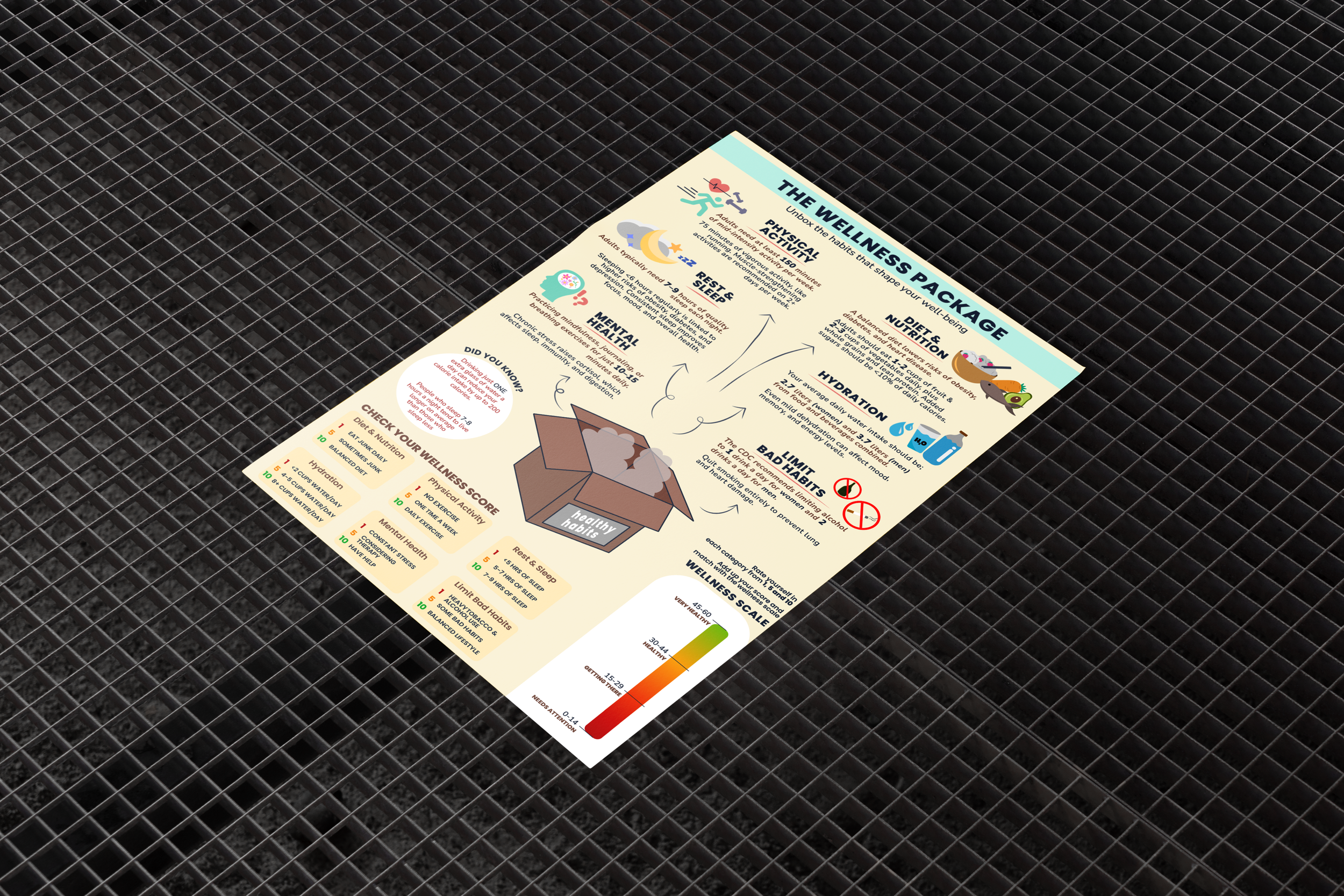 Shaped Wellness Package Poster Mockup Image