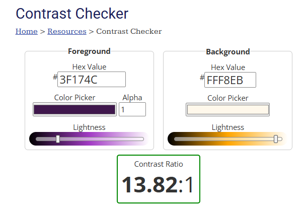 WCAG Contrast Image 13.82:1 Ratio