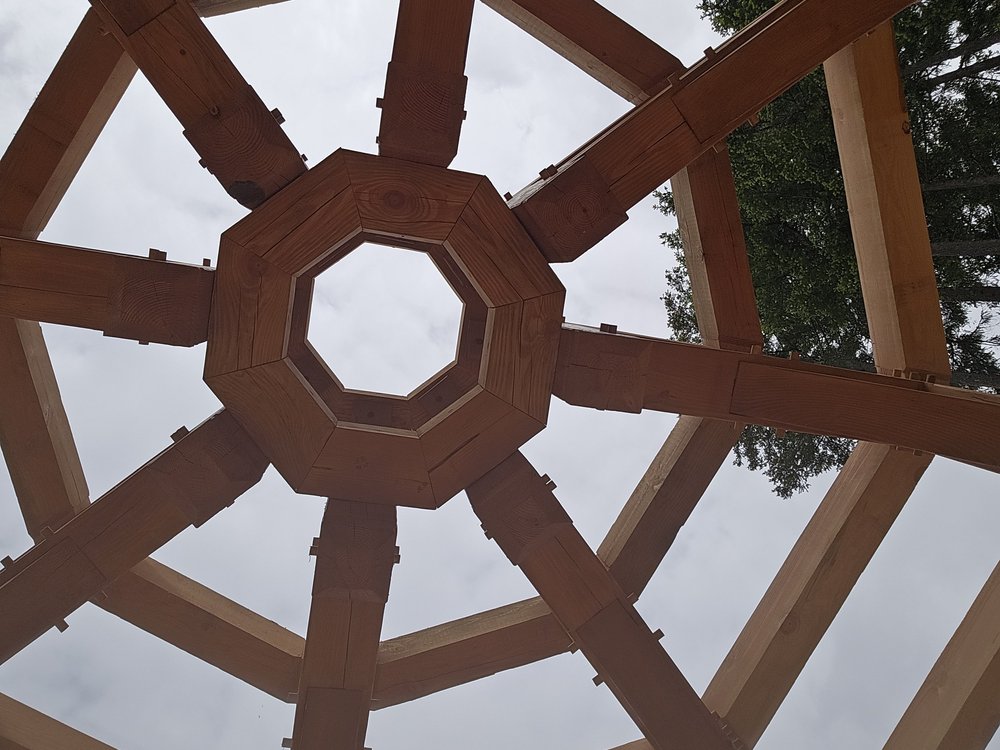 Completed pavilion on site