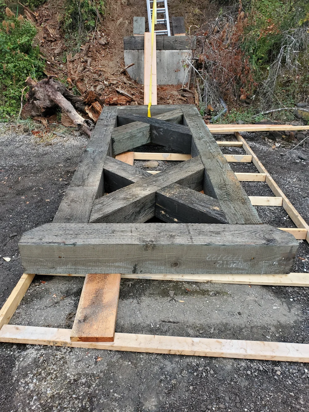 Completed hillside staircase