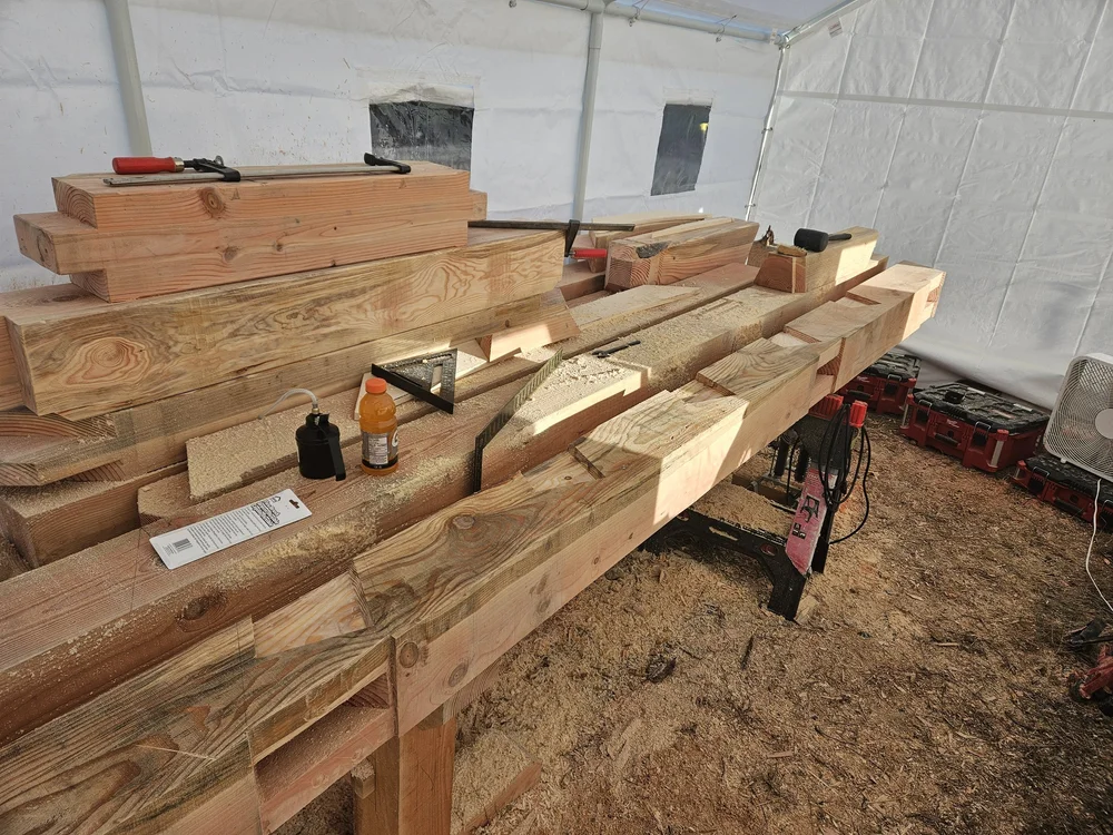 Heavy timber pavilion build