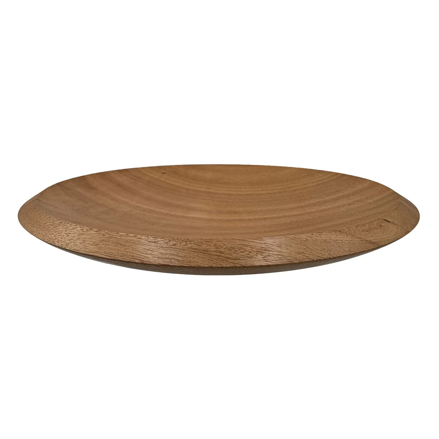 Side view of small Platter in River Gum, crafted by Andrew McNamara Woodturning