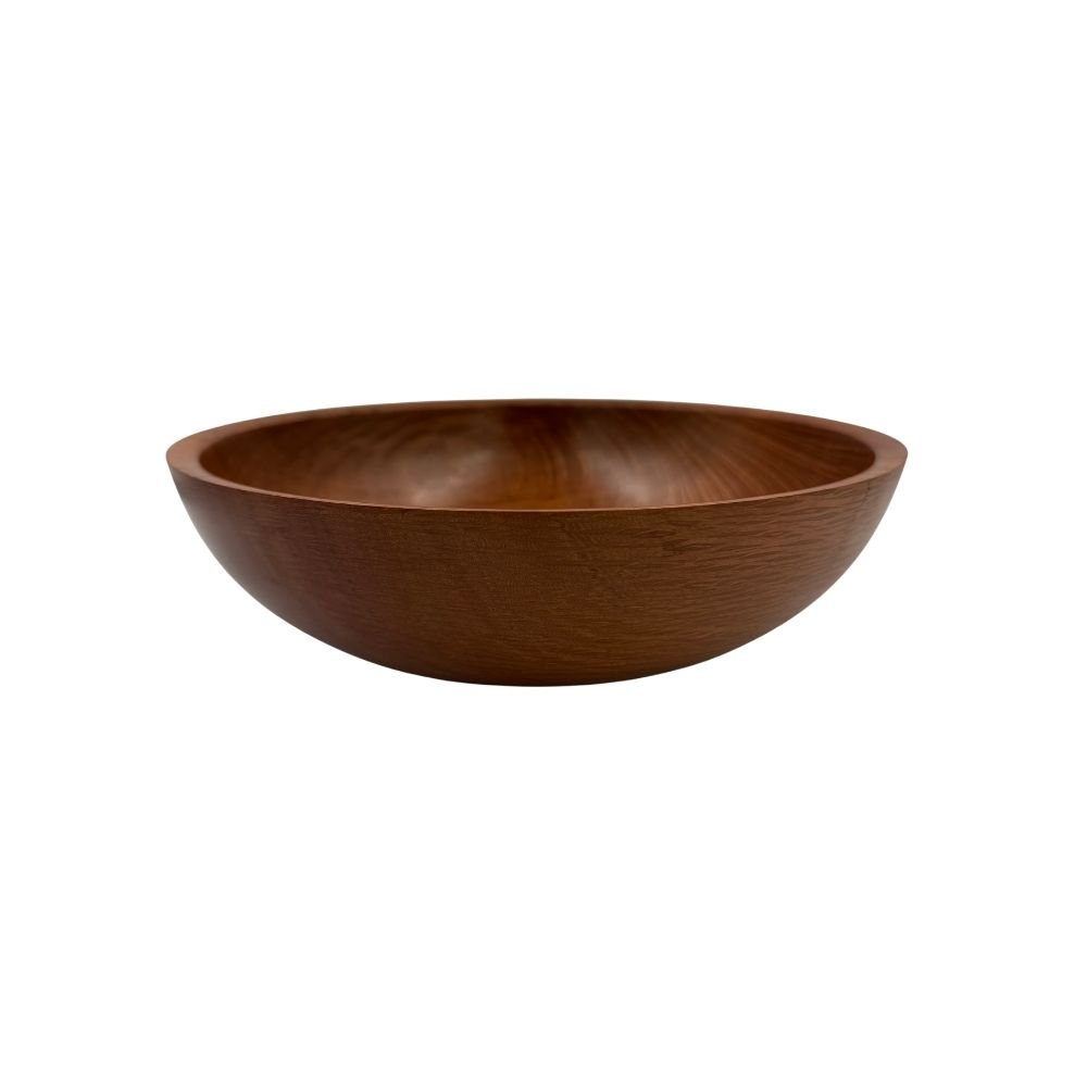 Side view of large serving bowl in Sheoak, crafted by Andrew McNamara Woodturning.