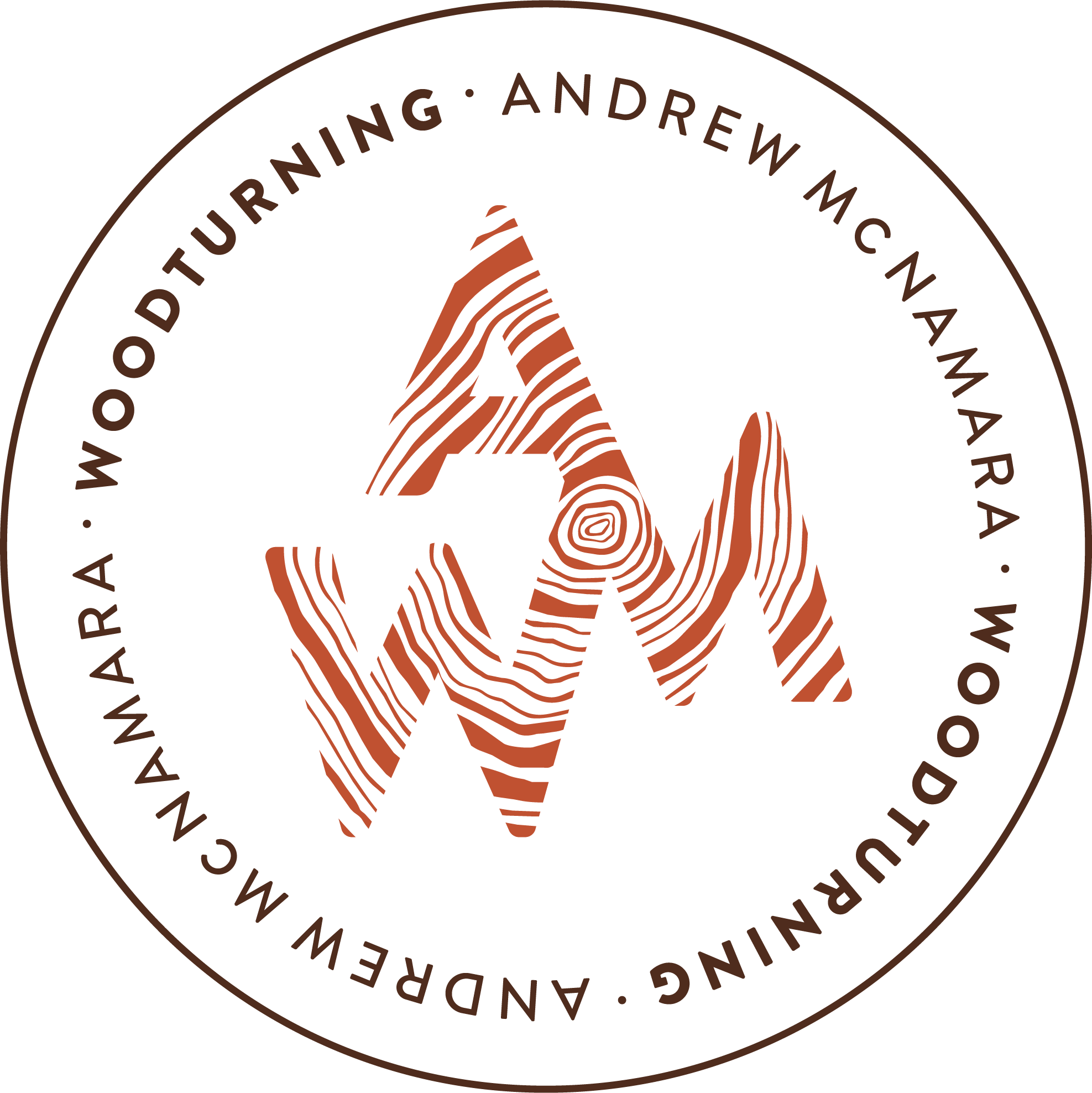 Andrew McNamara Woodturning circular logo mark.