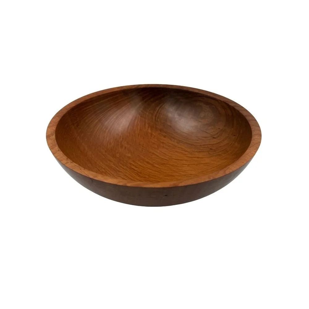 Above view of large serving bowl in Sheoak, crafted by Andrew McNamara Woodturning.