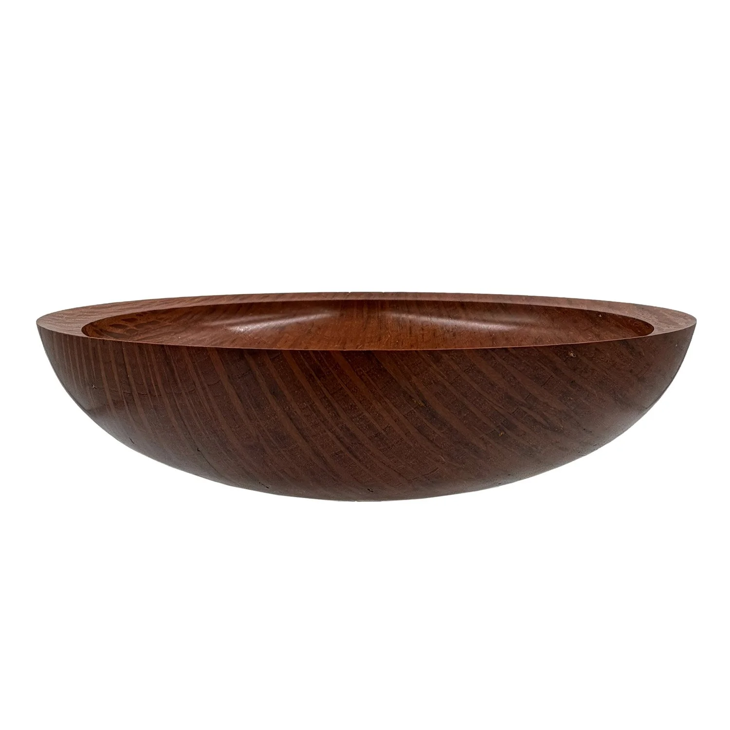 Side view of medium serving bowl in Sheoak Timber, crafted by Andrew McNamara Woodturning