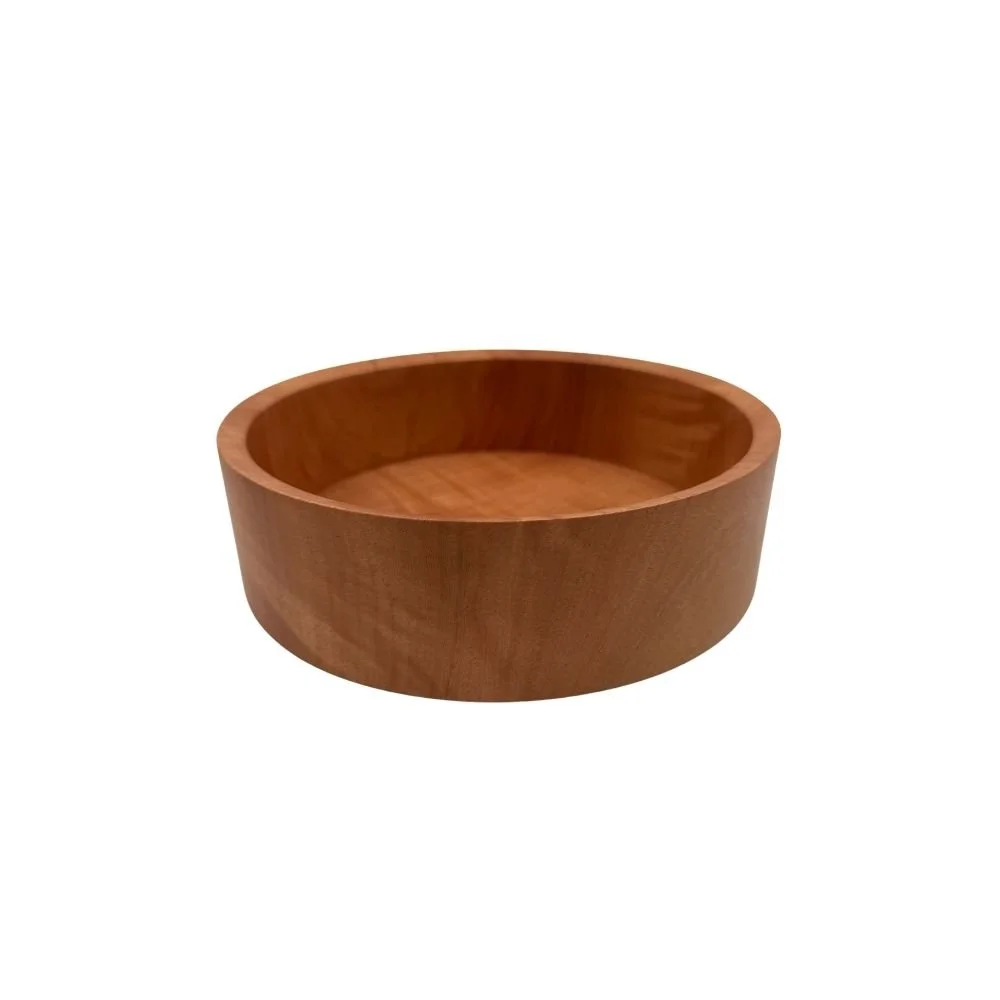 Side view of medium salad bowl in Red Flowering Gum timber, crafted by Andrew McNamara Woodturning.