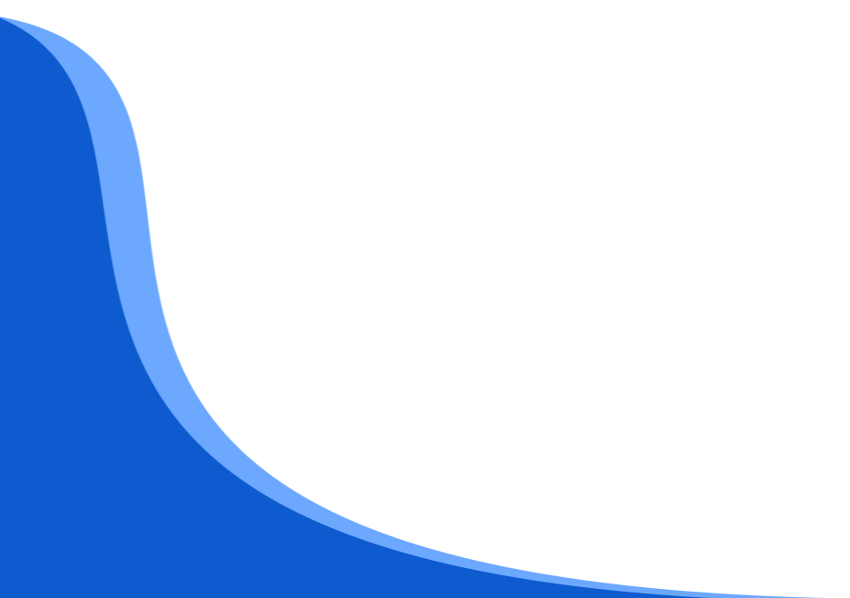 A blue and black area chart with a curved blue section on the bottom left.