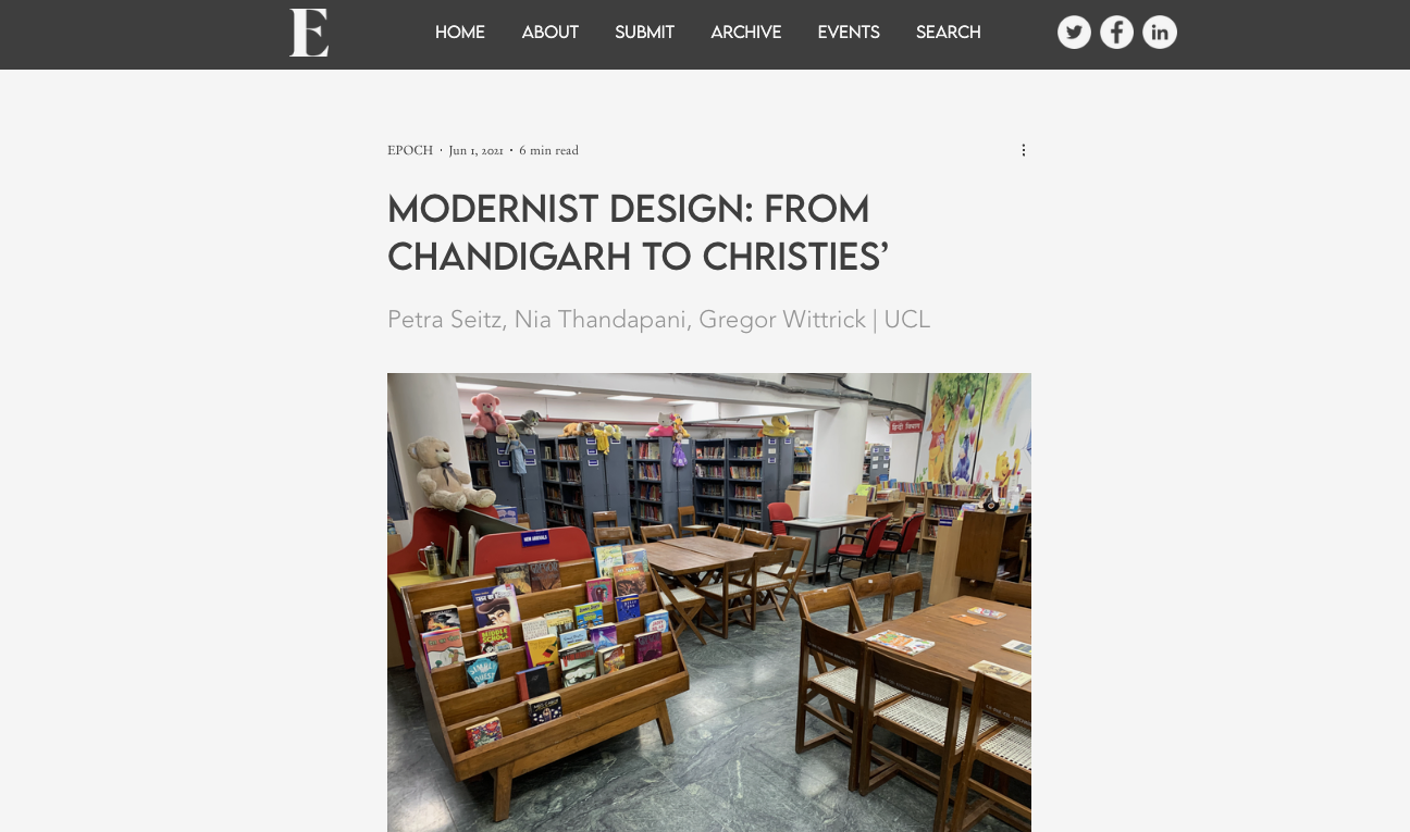Modernist Design: From Chandigarh to Christie's