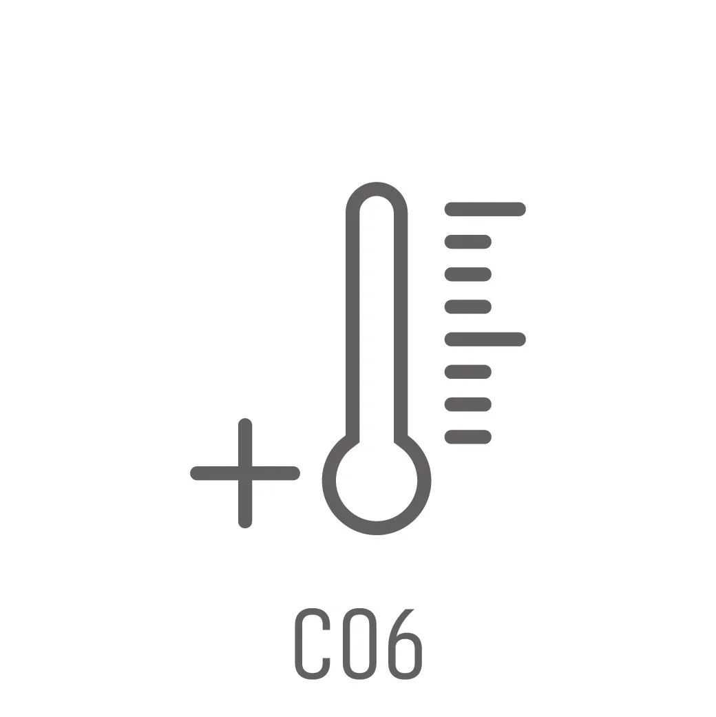Temperatur tekniske symboler til graverede kontrolpaneler