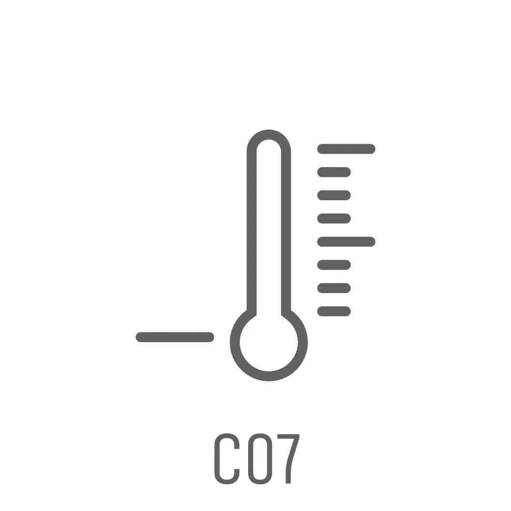 Temperatur tekniske symboler til graverede kontrolpaneler