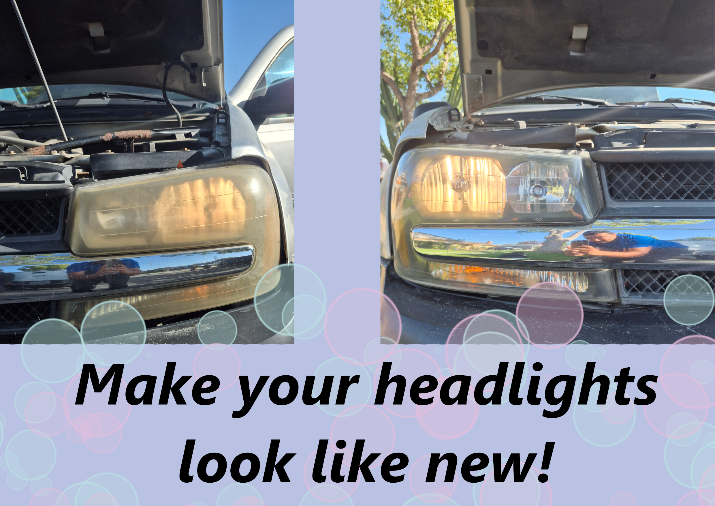 Headlight Restoration - Don't let yellowed headlights ruin your ride! Add-On Headlight Restoration to any Detailing Package.