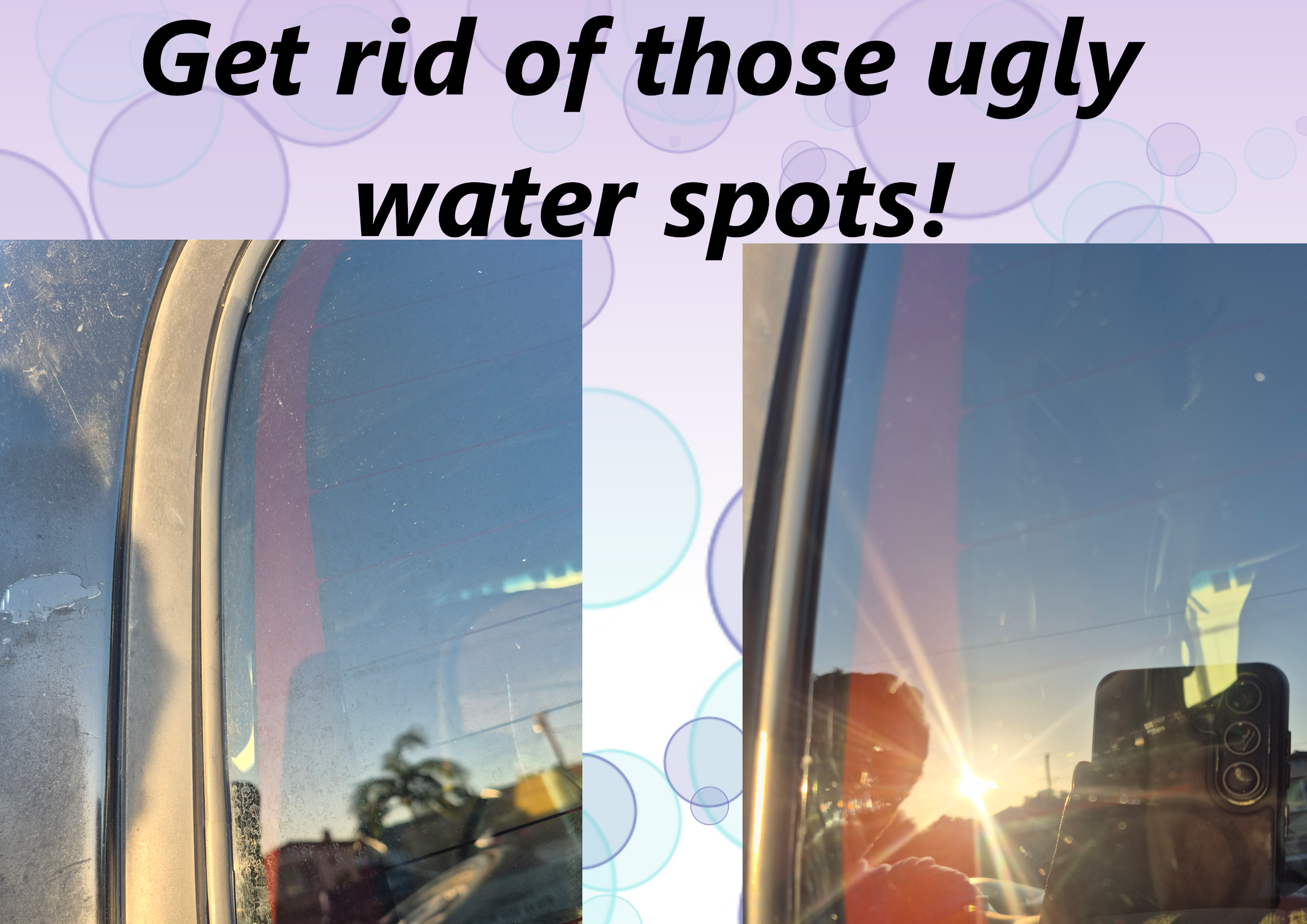 Water Spot Removal - Don't let paint or glass look old because of water spotting. Add-On Water Spot Removal to any Detailing Package.