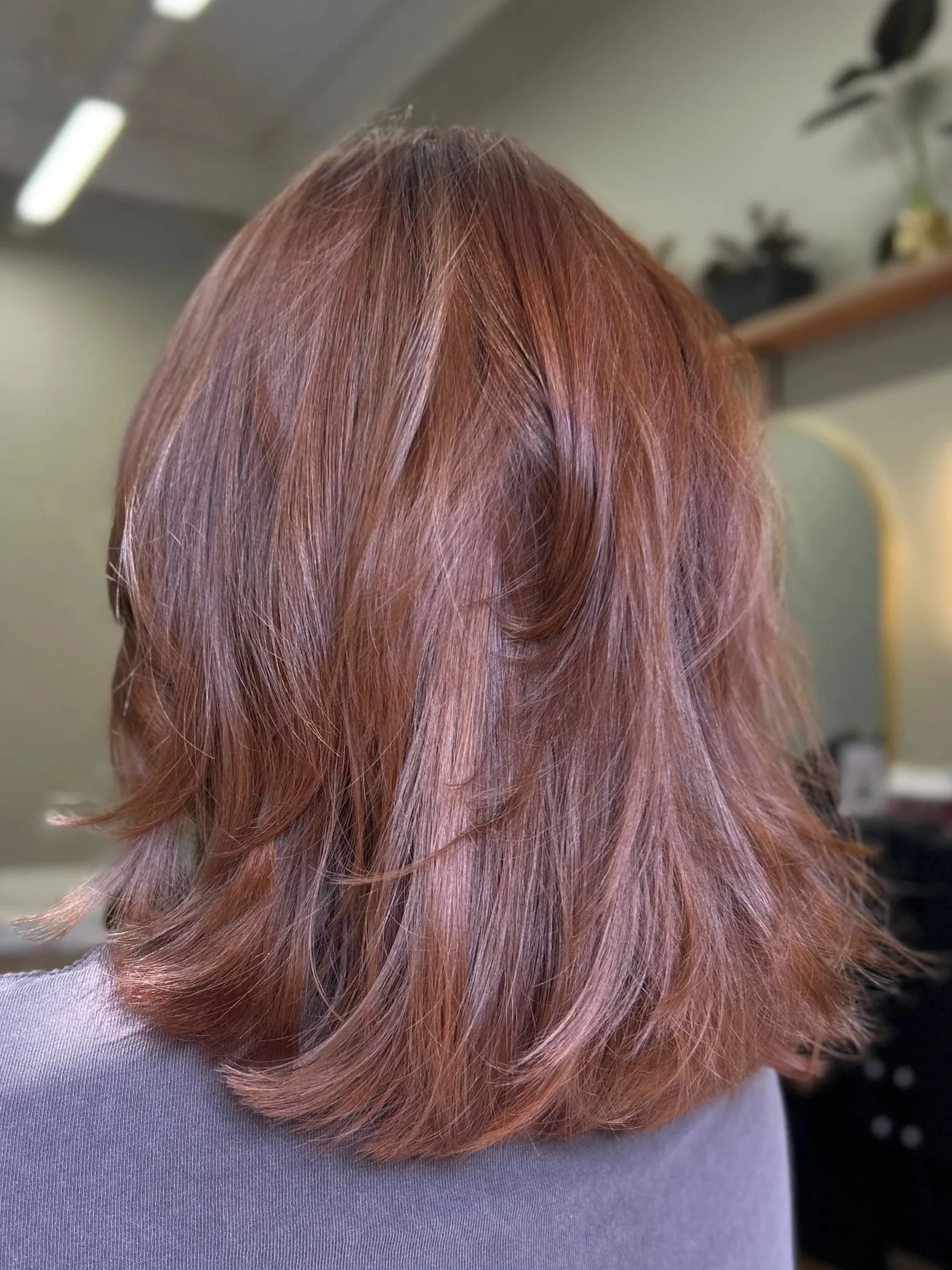 copper straight hair