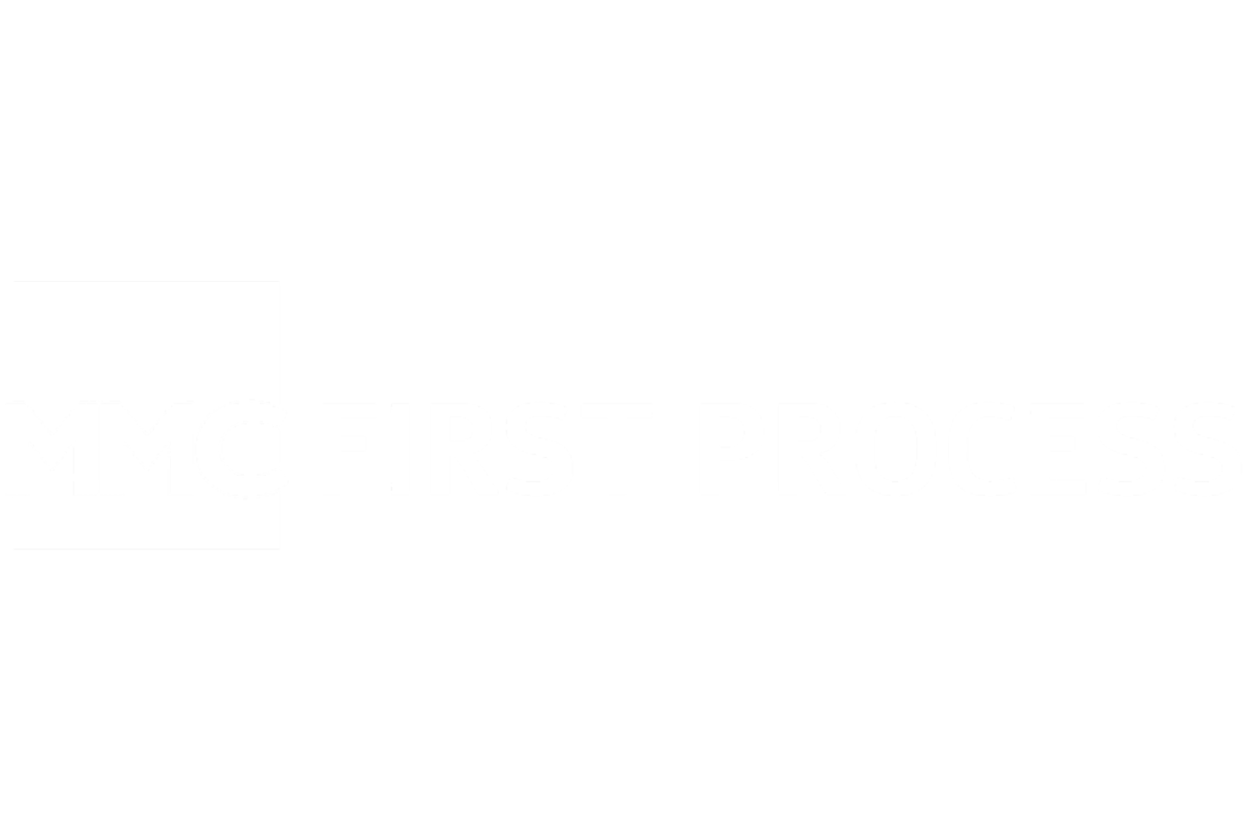 Logo av MMC First Process hvit kvit
