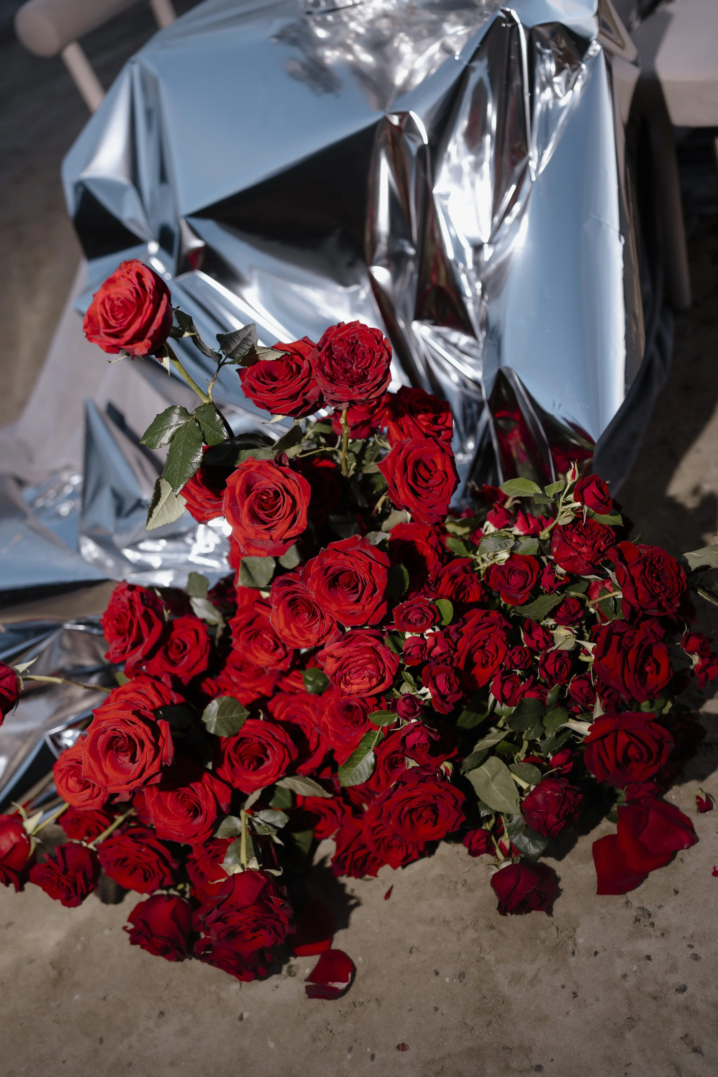 Red rose installation at Kauri Cliffs