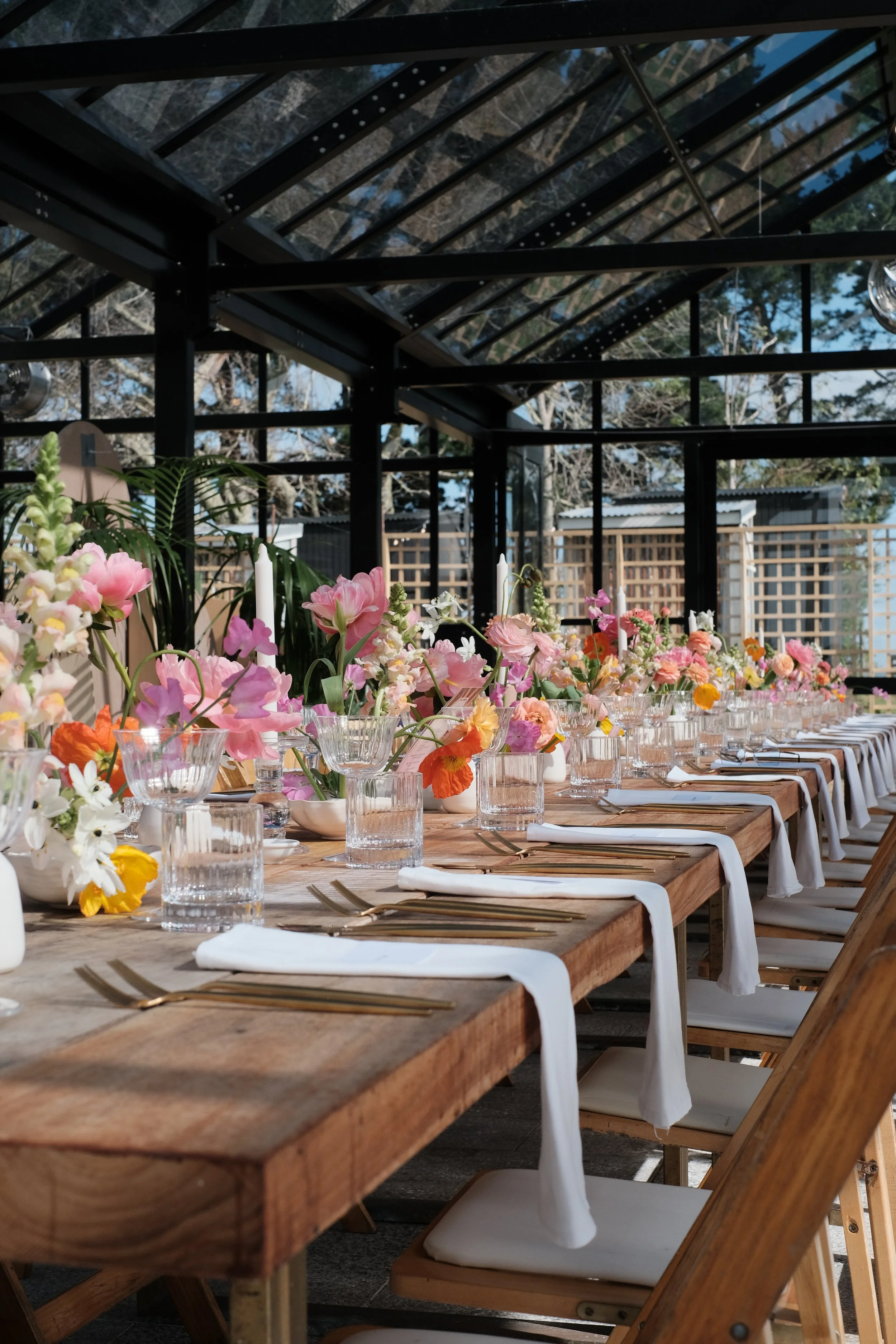 Pastel flower tablescape