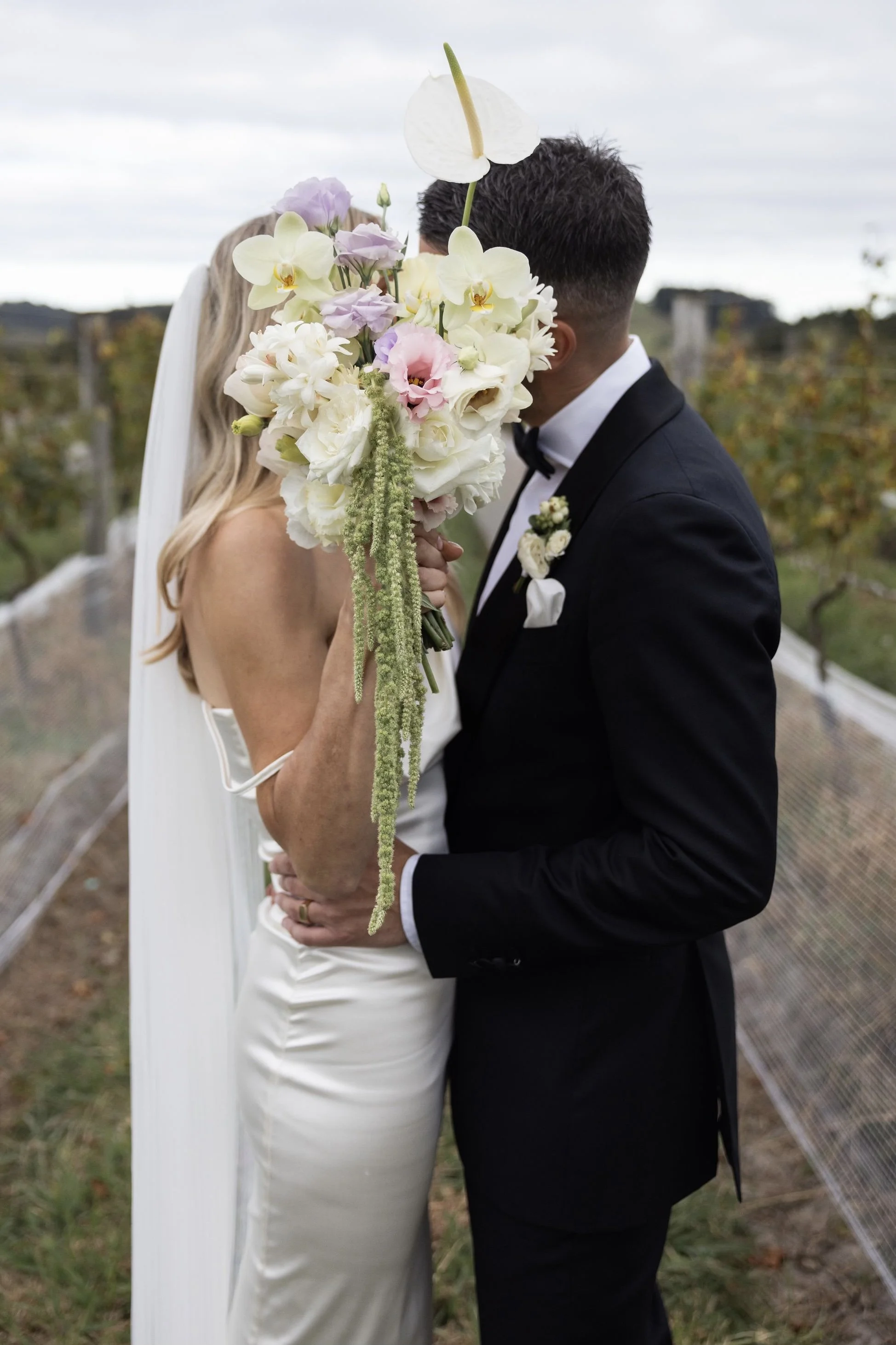 Amaranthus and anthurium bouquet
