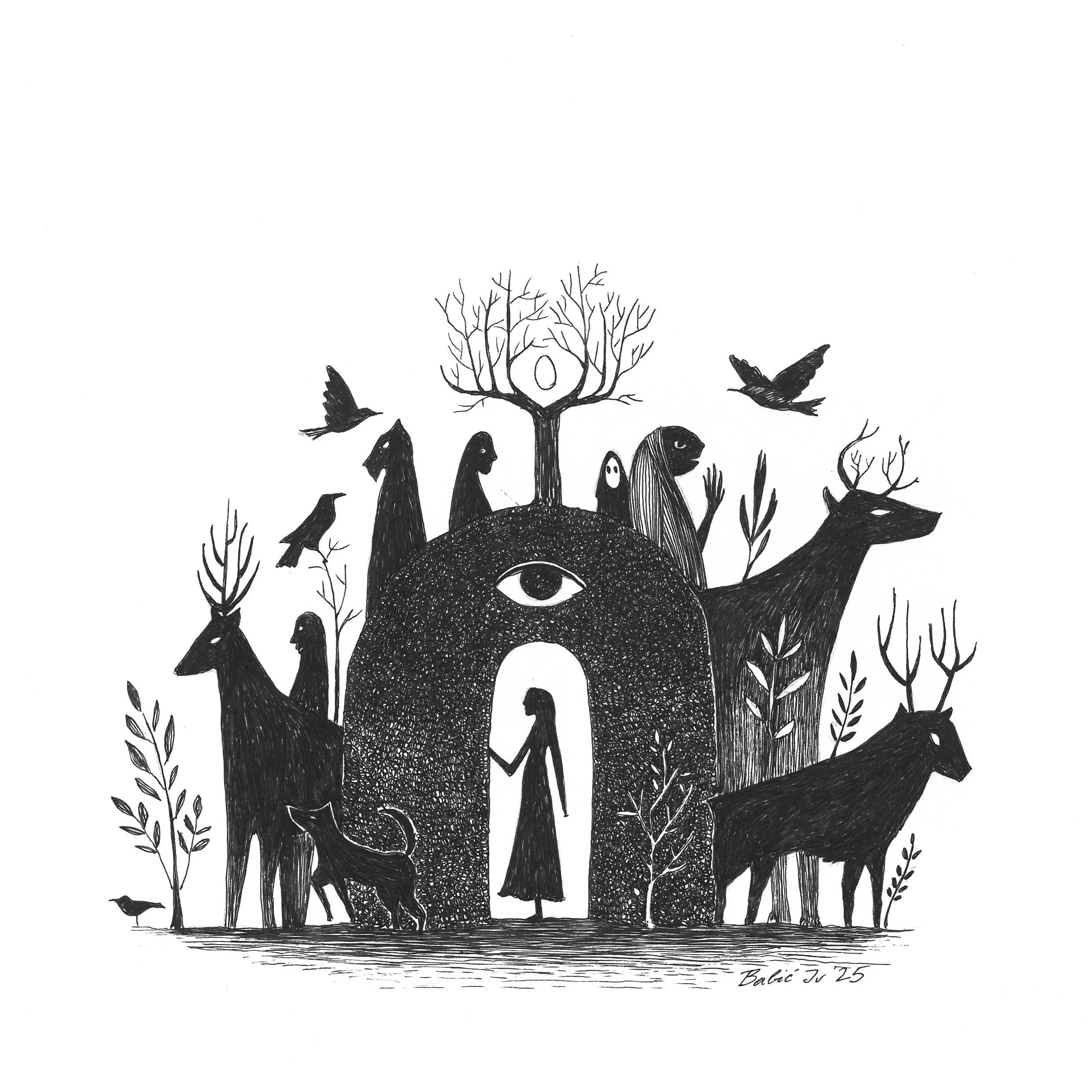 The Eye of the forest 20 x 30 cm _Ink on paper