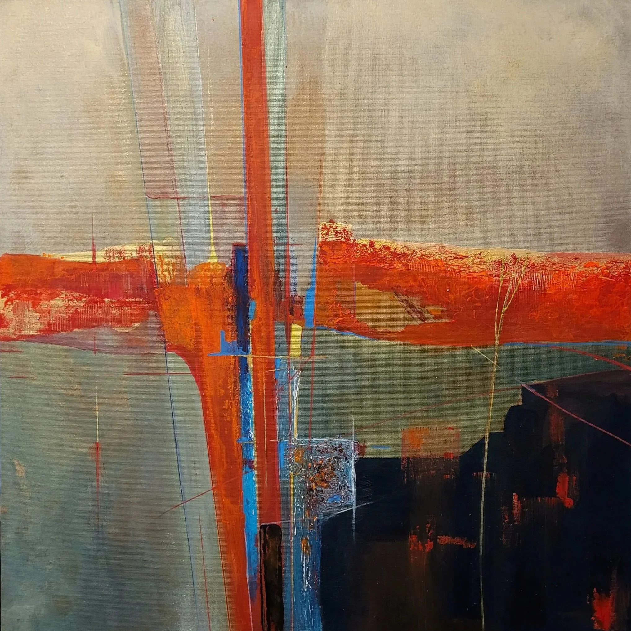 Red Meridian 50 x 50 cm _Acrylic on canvas