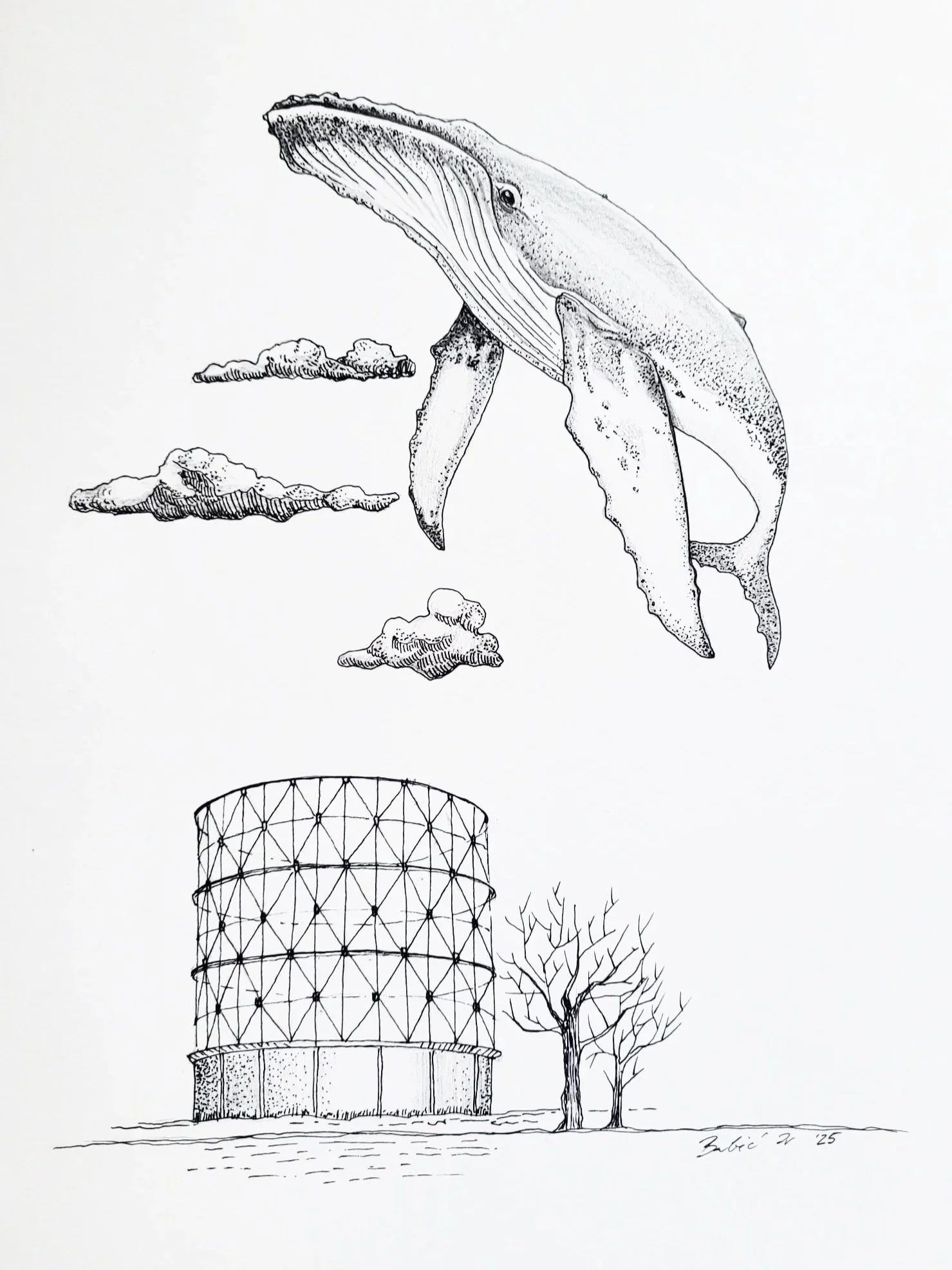Echoes of the Deep 20 x 30 cm _Ink on paper
