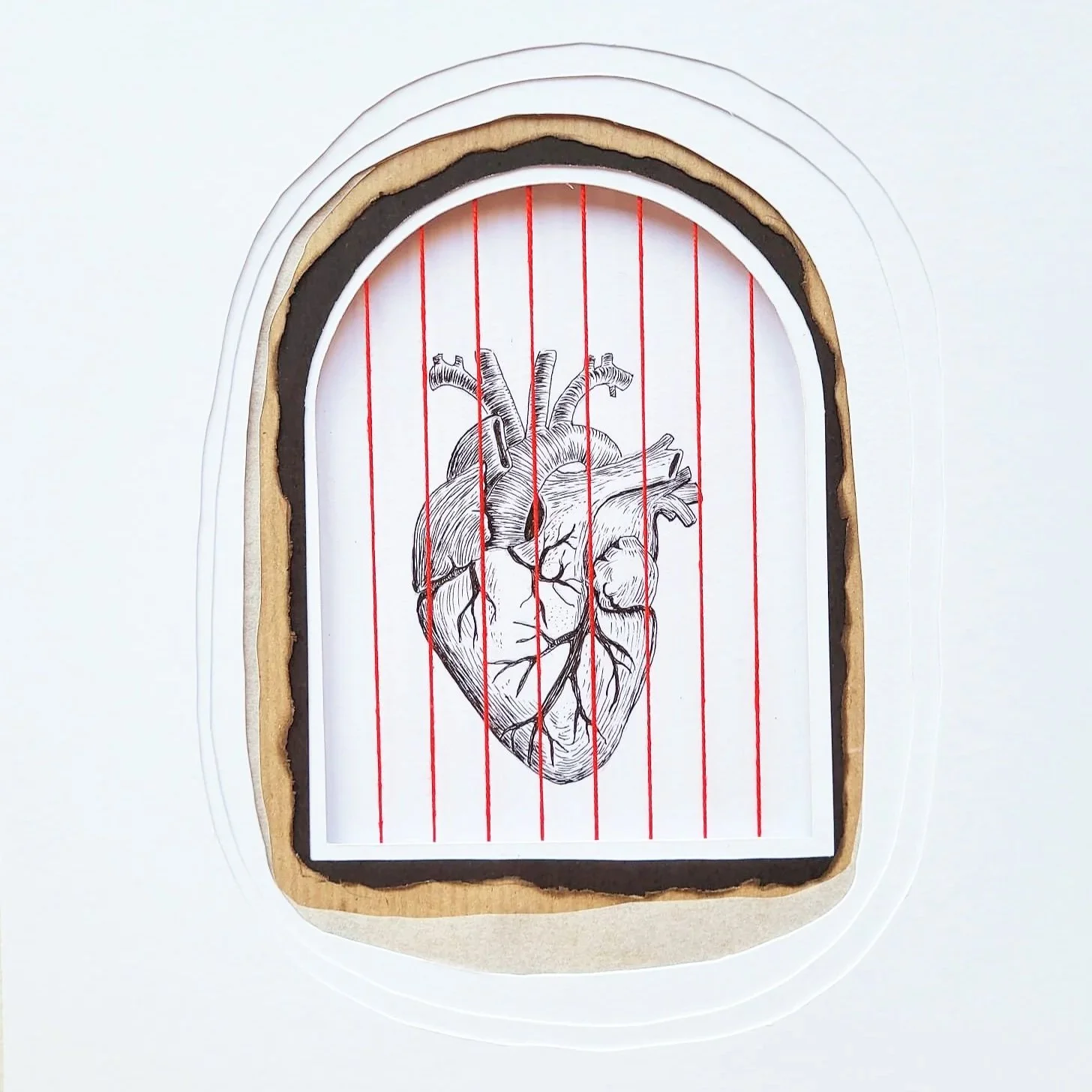 The hidden rhythm 20 x 30 cm _Ink and collage on paper