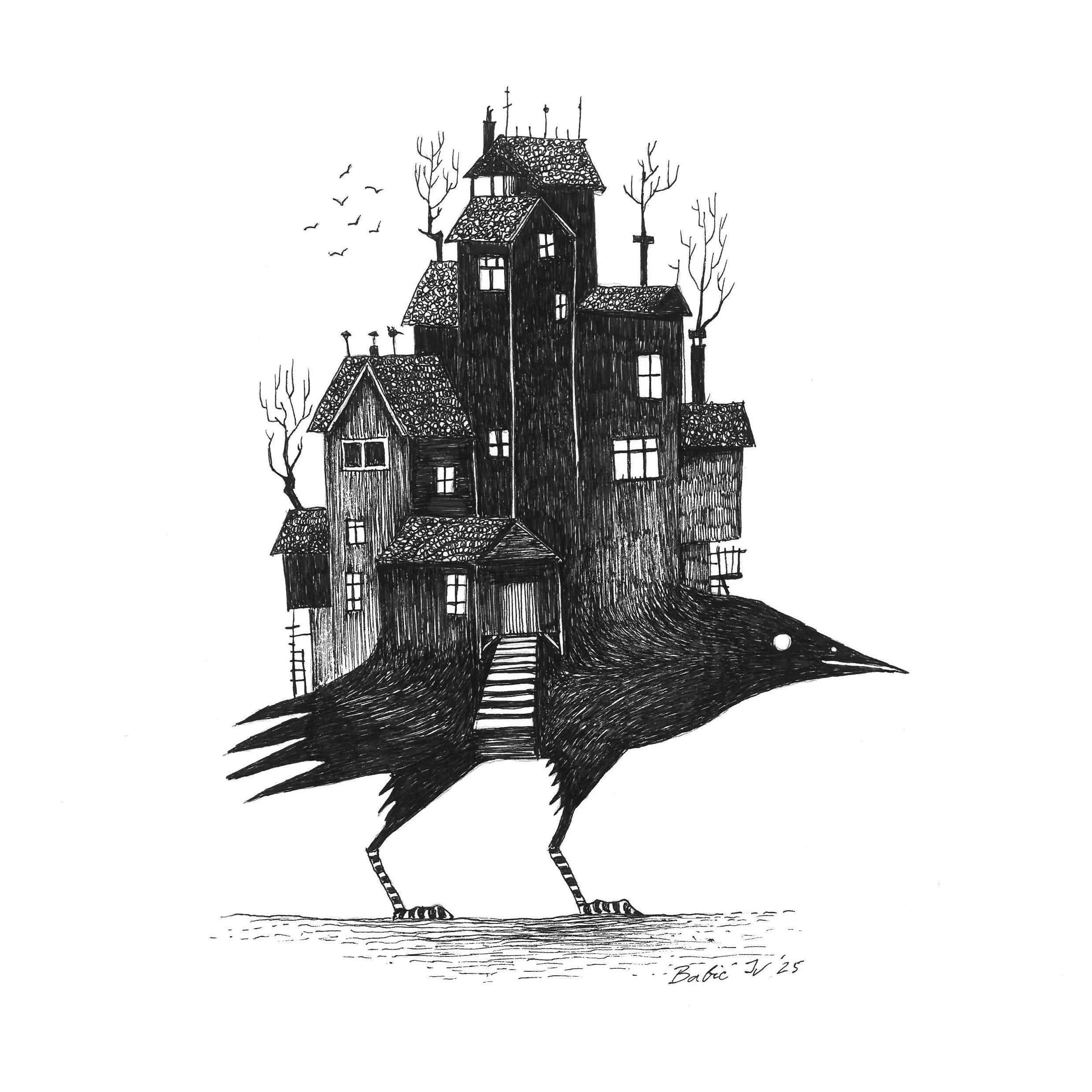 The wandering house 20 x 30 cm _Ink on paper