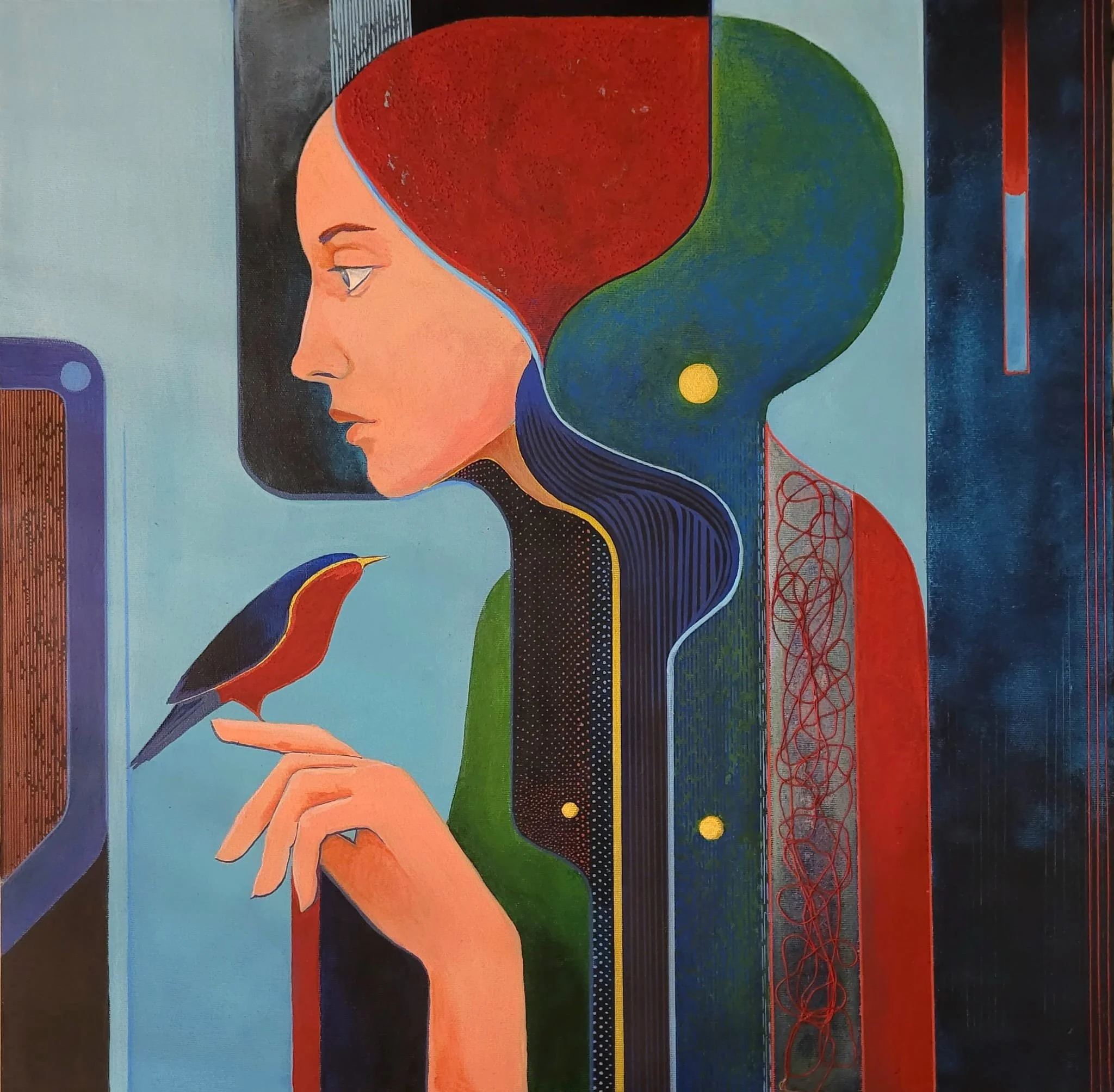 Someone answered 60 x 60 cm _Arcylic on canvas