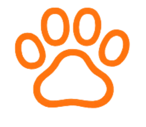 Hundepfote in orange Outline