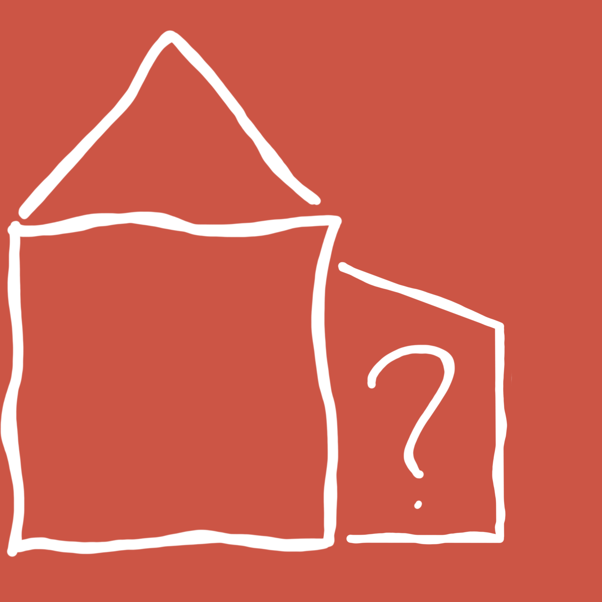 Abstracte tekening met lijnen op een oranje achtergrond.