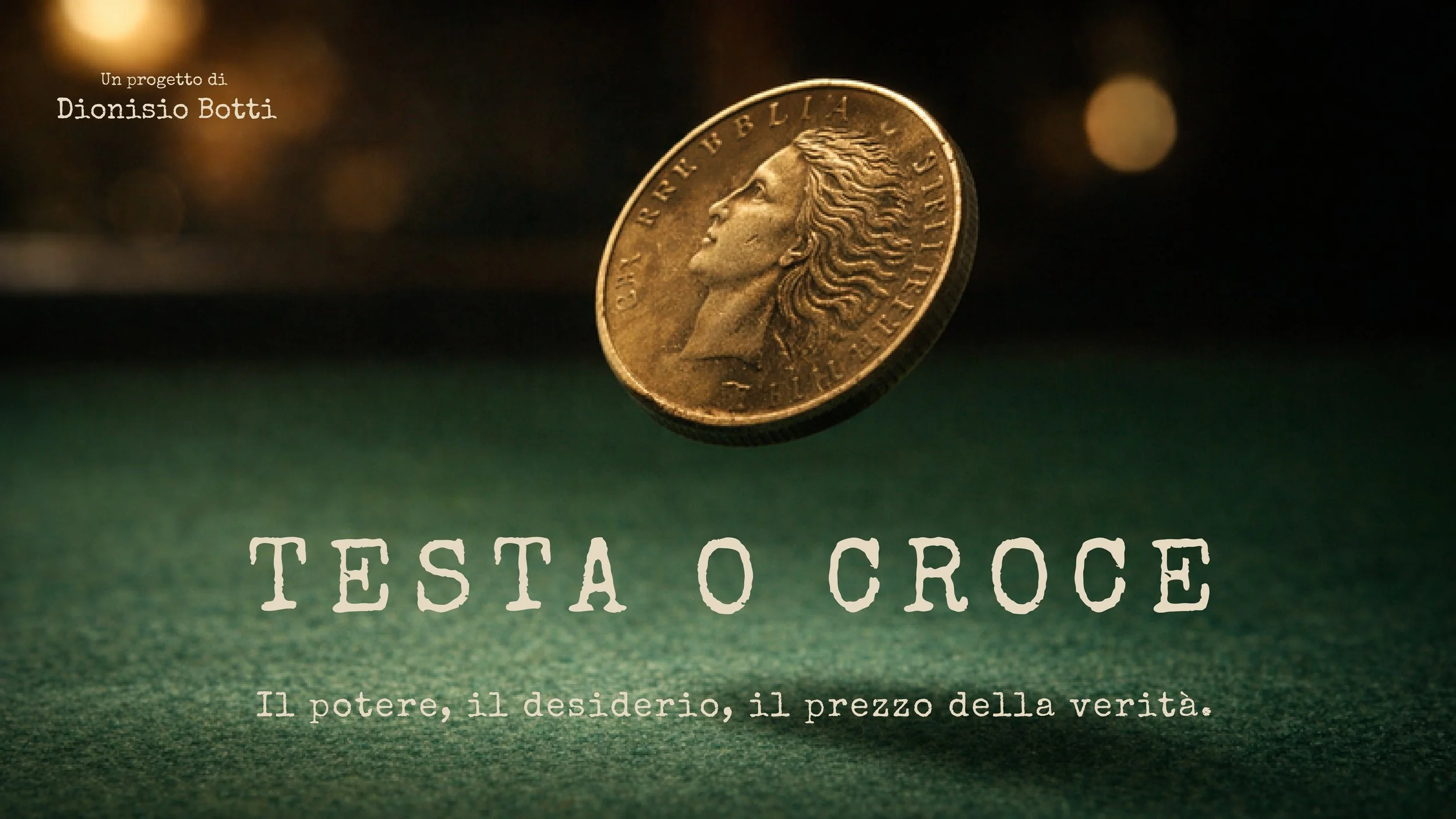 Una moneta d'oro che sembra essere una moneta da un euro in apparenza sospesa, con sfondo sfocato e testo in italiano sovrapposto.