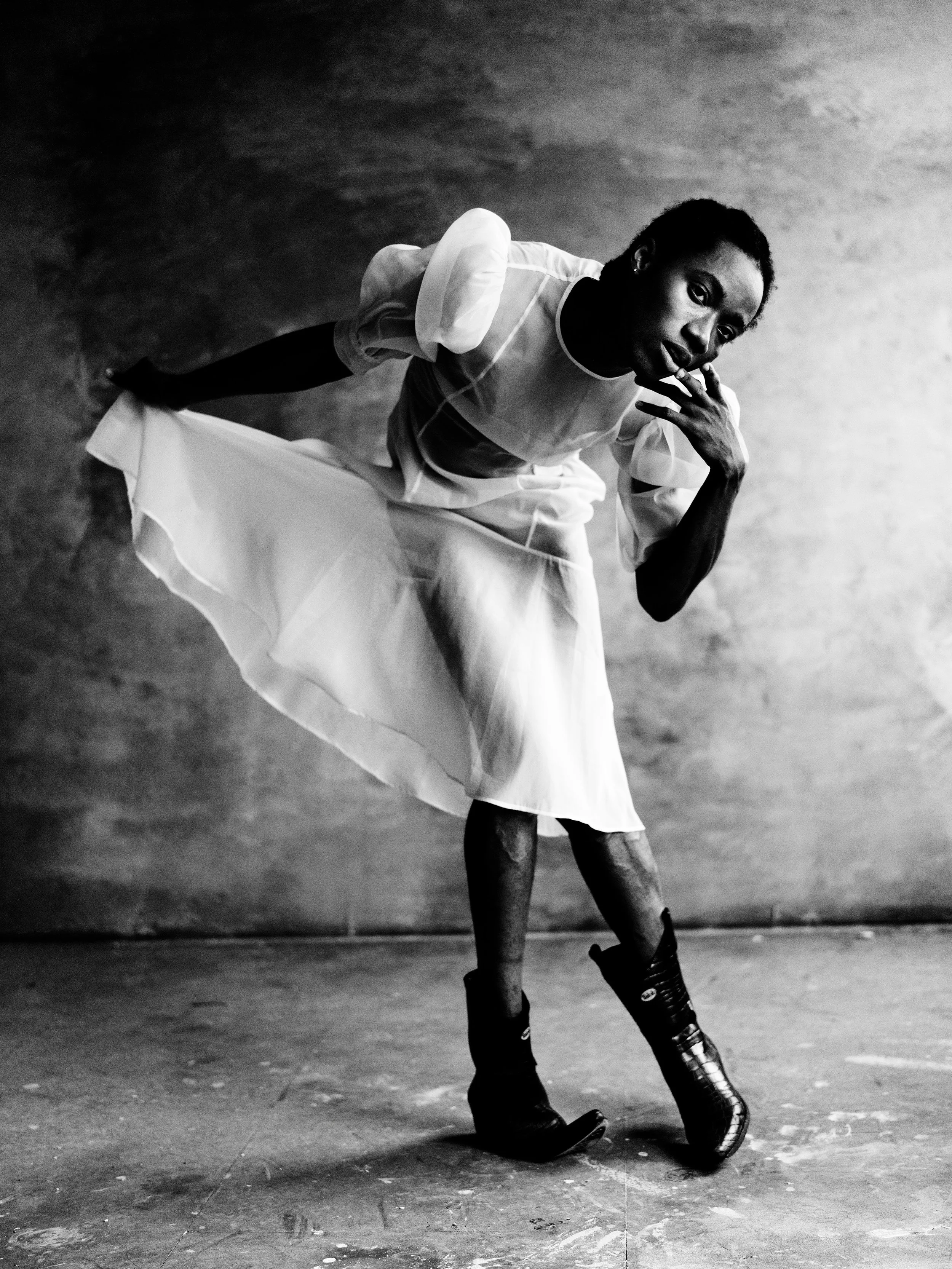 Editorial fashion portrait of Yos Clark by Chris Mann