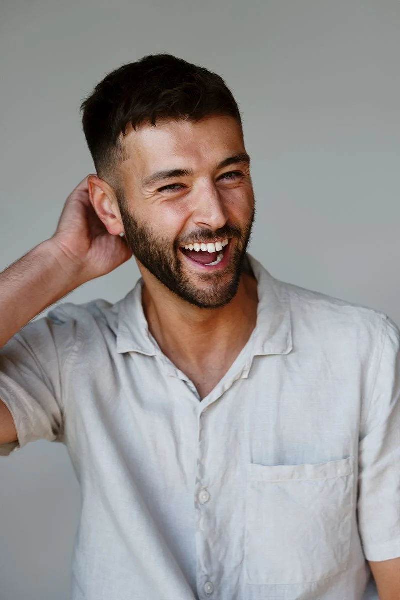 Headshot of an actor by Chris Mann London