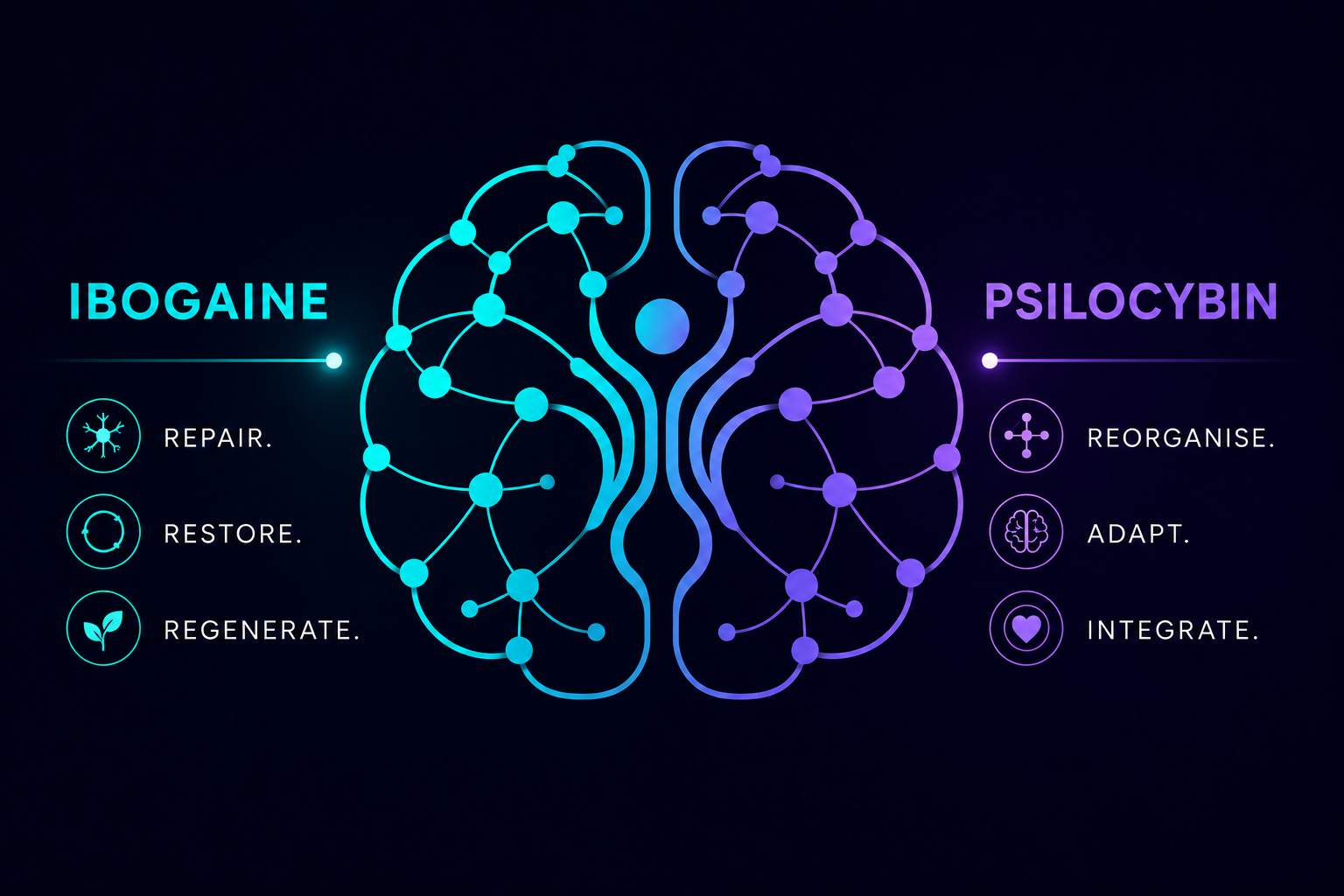 Ibogaine and Psilocybin in Brain Injury: Different Mechanisms, Different Possibilities