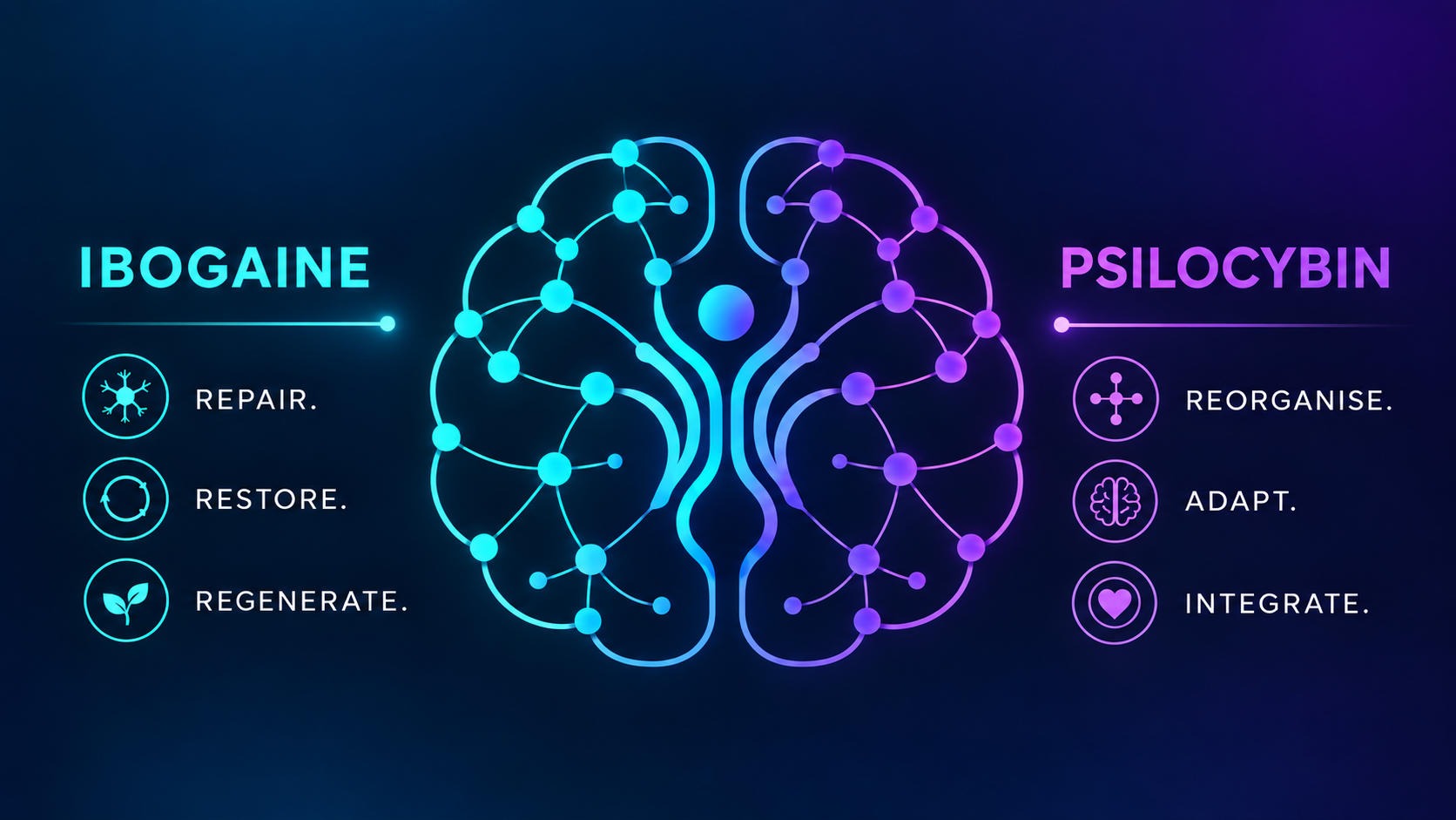 Ibogaine and Psilocybin in Brain Injury: Different Mechanisms, Different Possibilities